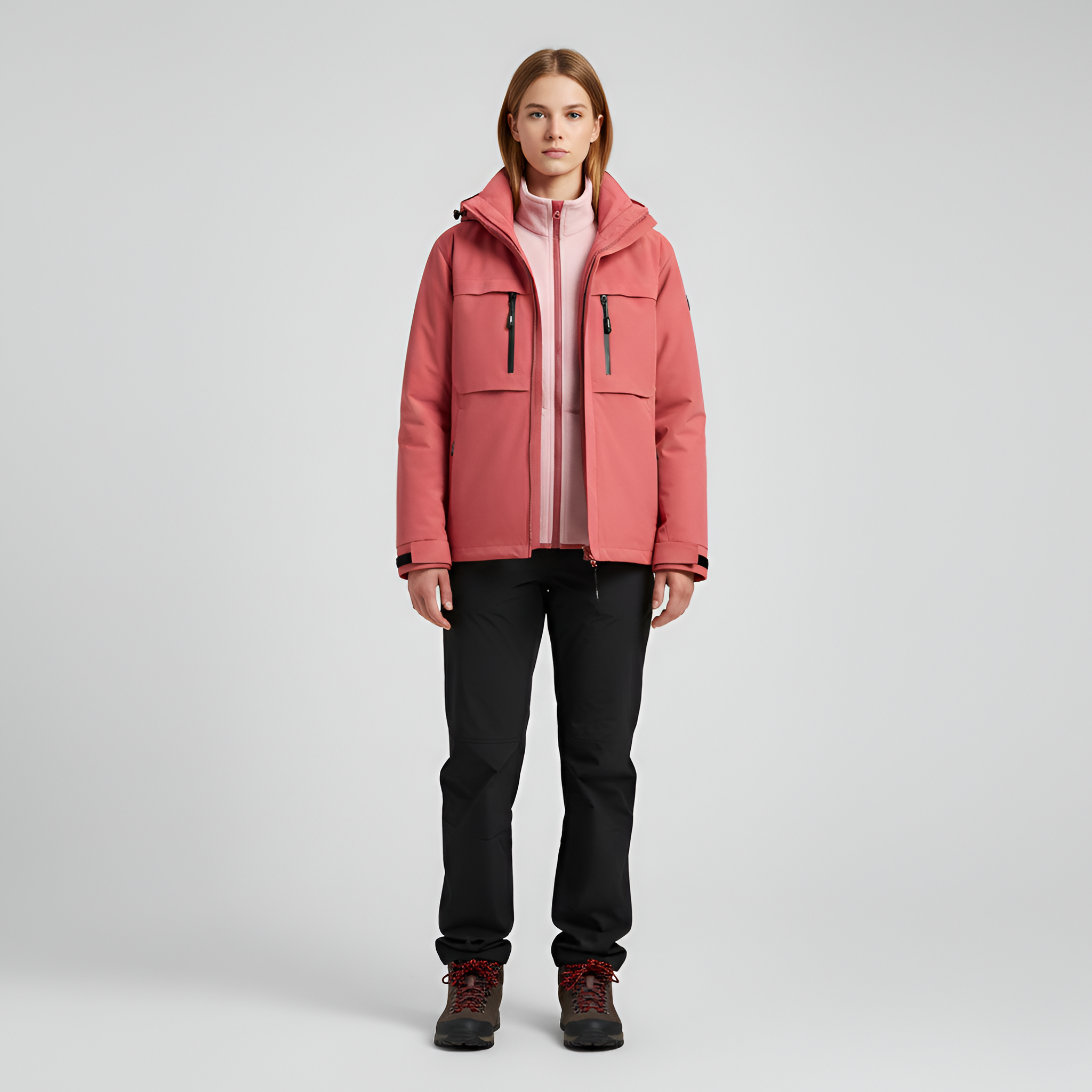 Pánská venkovní bunda s kapucí nepromokavá a větruodolná na zip pro turistiku