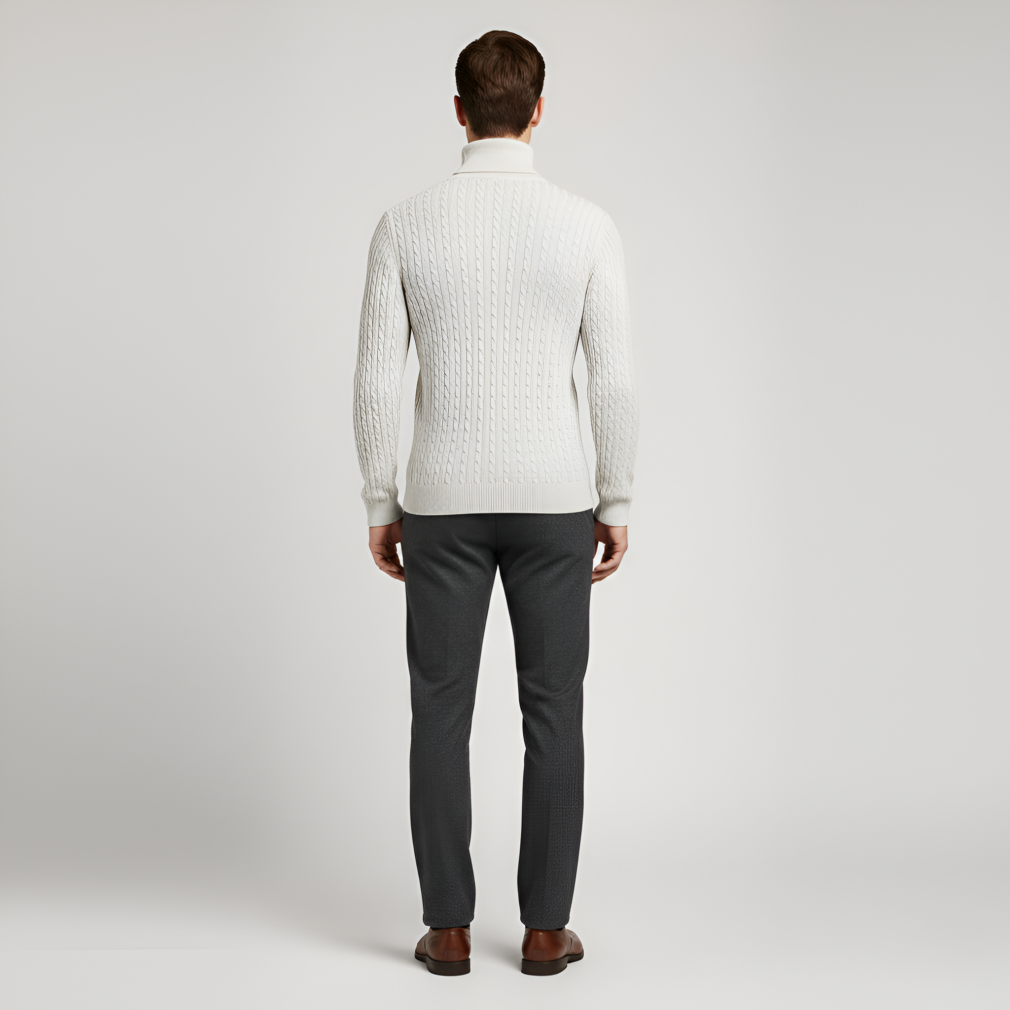 Valerios Fashion Pánsky rolákový sveter z rebrovanej pleteniny