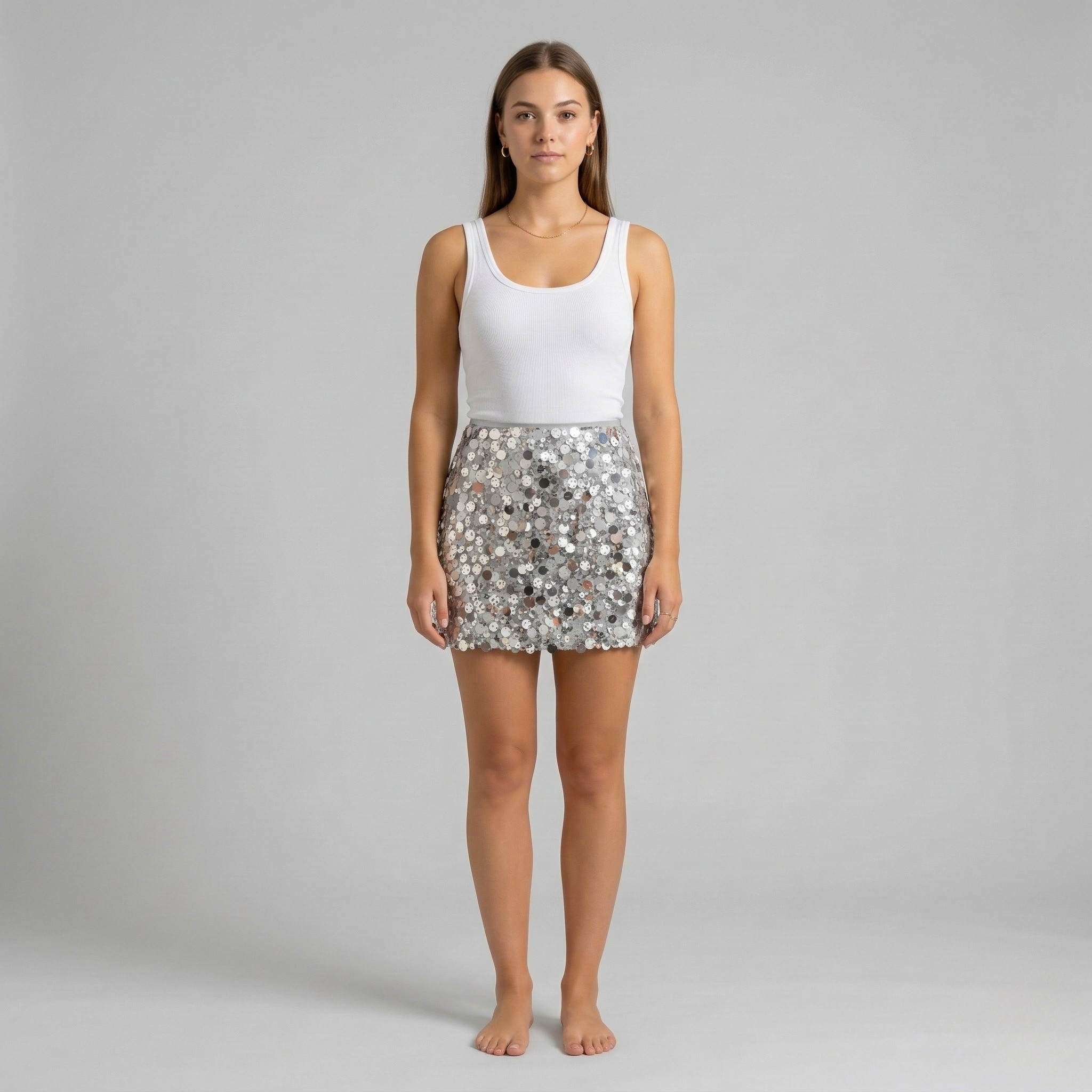 Női rövid szoknya flitterekkel, mini, elegáns, testhezálló, partyra és estére