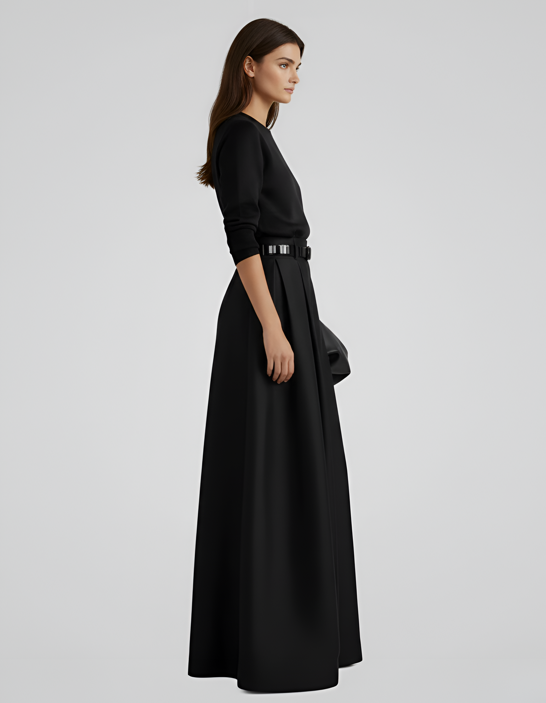 Valerios Fashion długa spódnica damska z wysokim stanem, elegancka