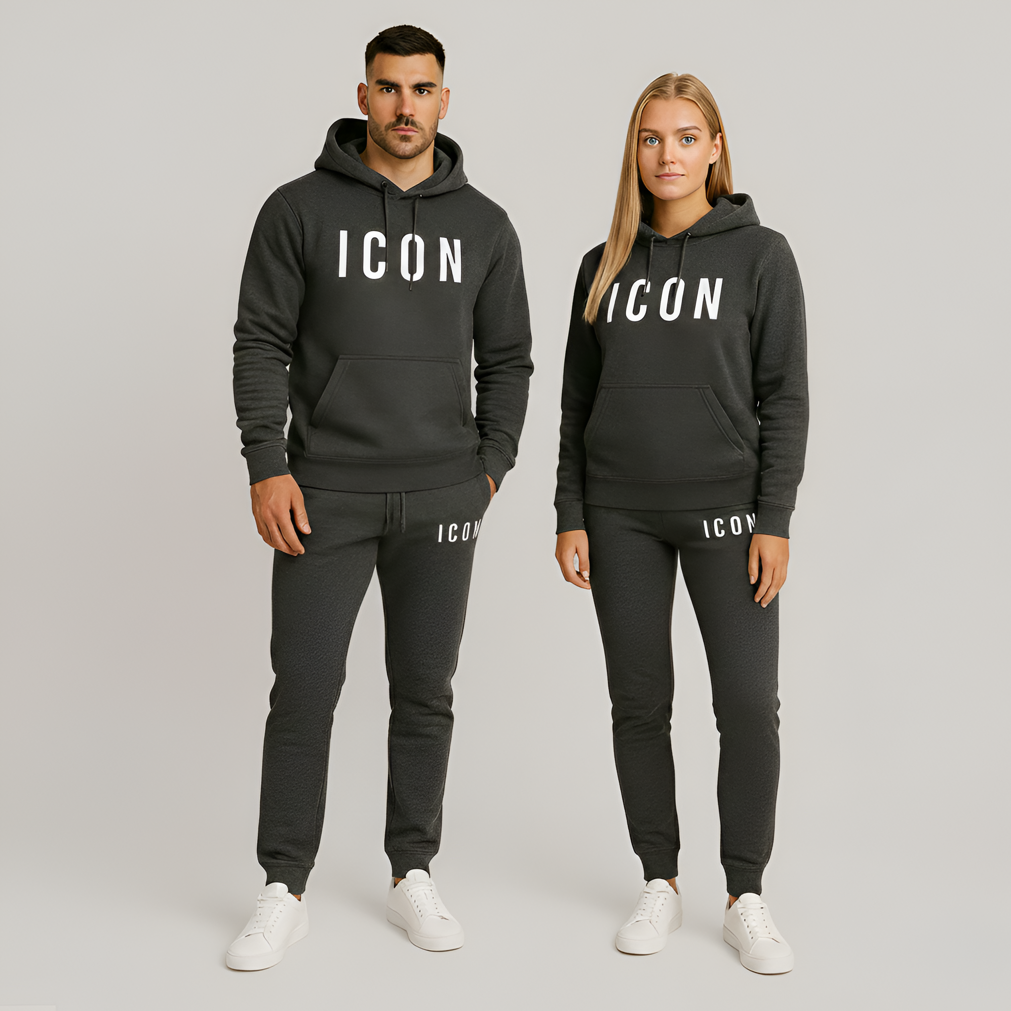 Mono de felpa unisex con capucha de algodón, conjunto deportivo de ajuste regular