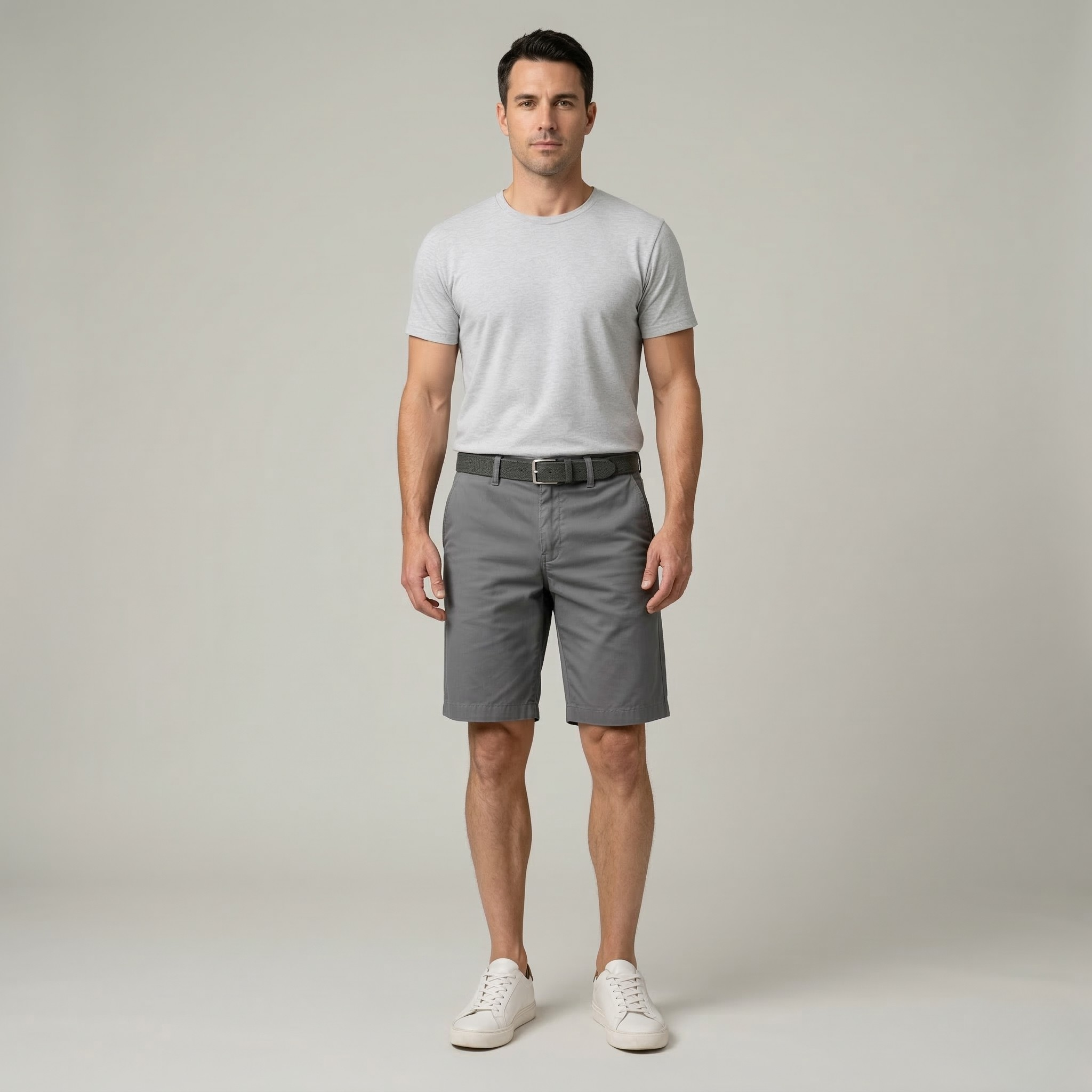 Męskie krótkie chinosy bawełniane na lato z kieszeniami, casualowe