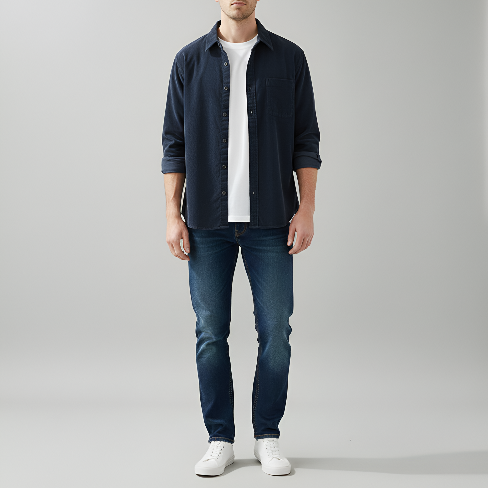 Valerios Fashion pánska košeľa z manšestru bavlna v ležérnom štýle