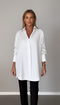 Camisa oversize de algodão para mulher Valerios Fashion com gola clássica