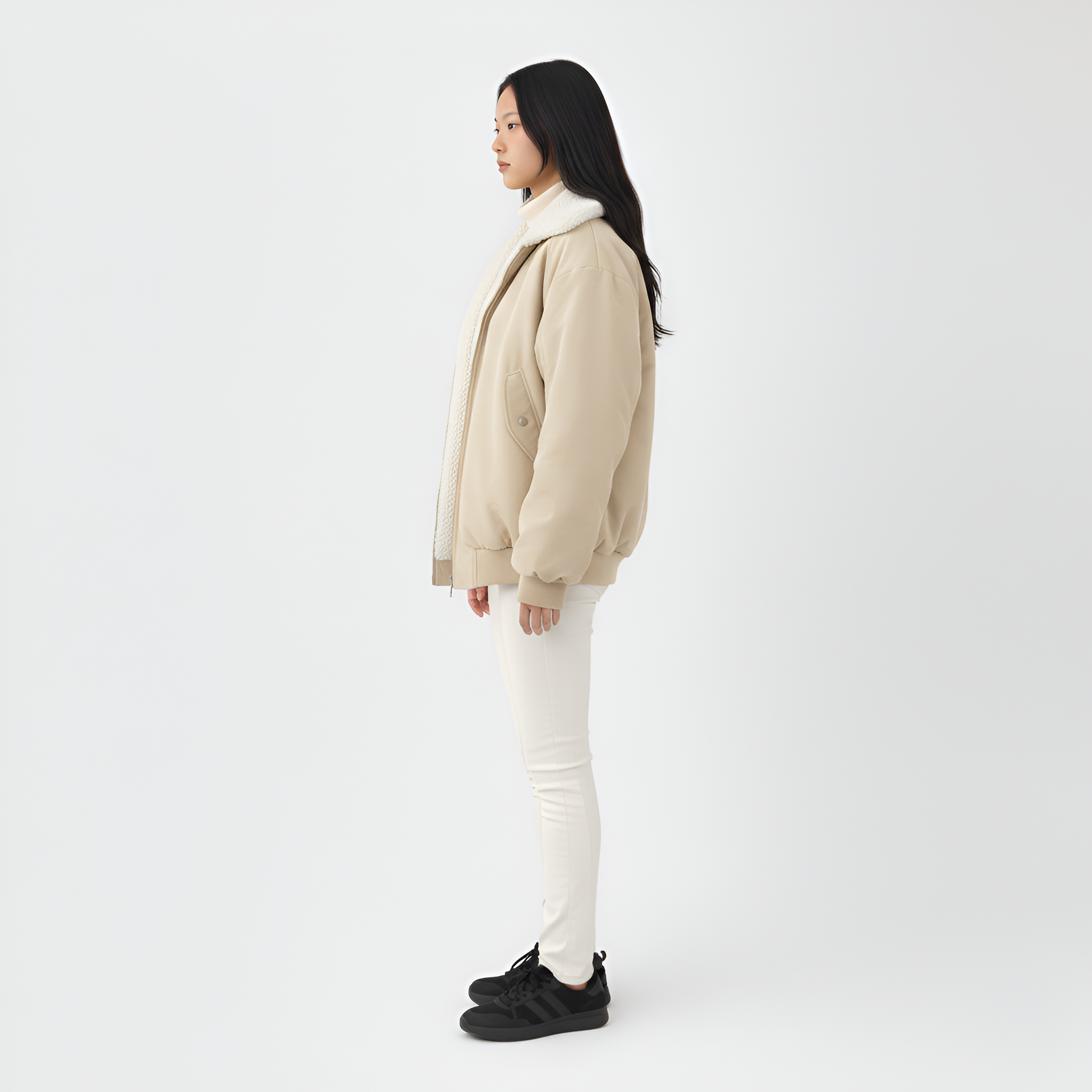 Valerios Fashion γυναικείο χειμερινό μπουφάν με επένδυση από γούνα στο εσωτερικό