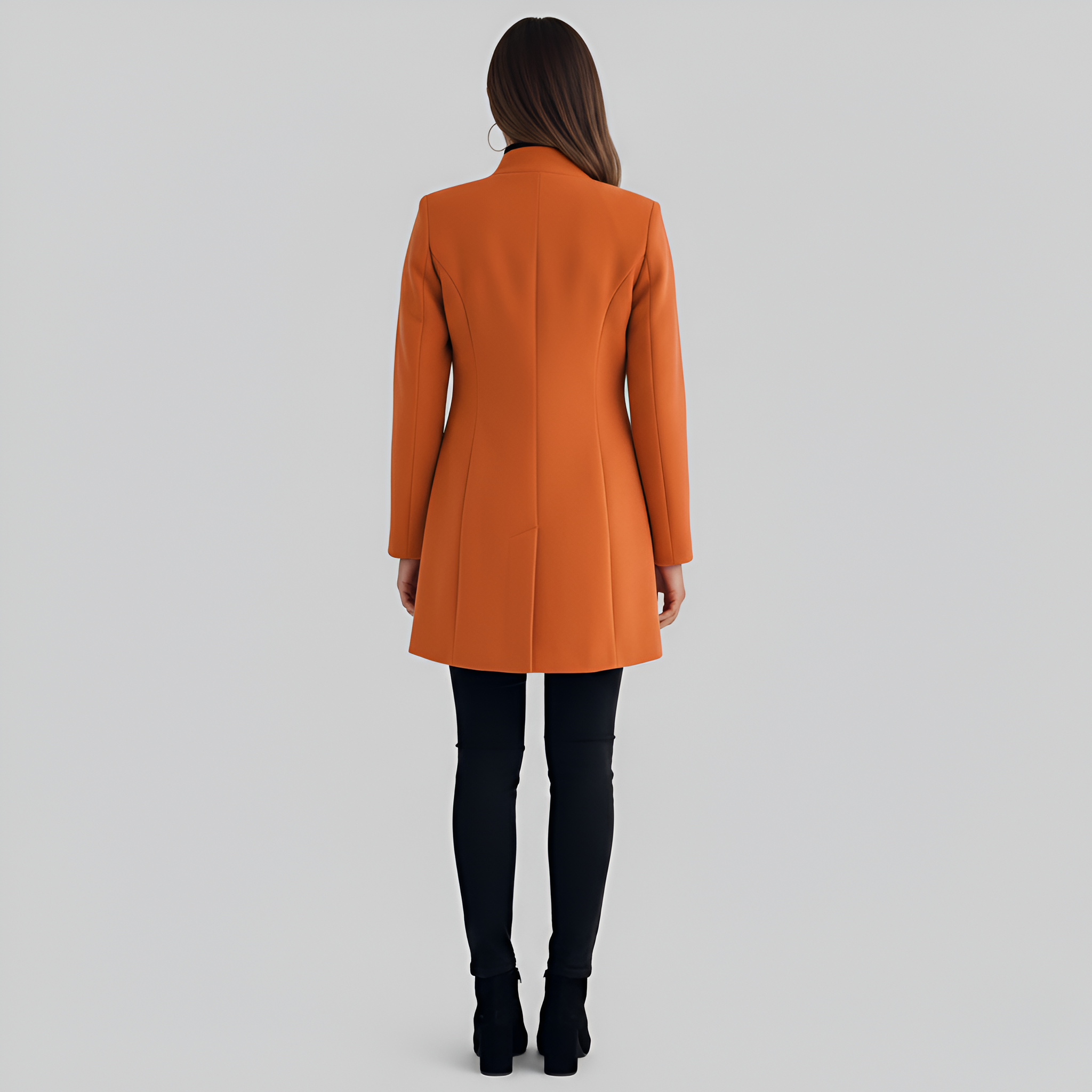 Valerios Fashion abrigo largo elegante de mujer con cierre de botones