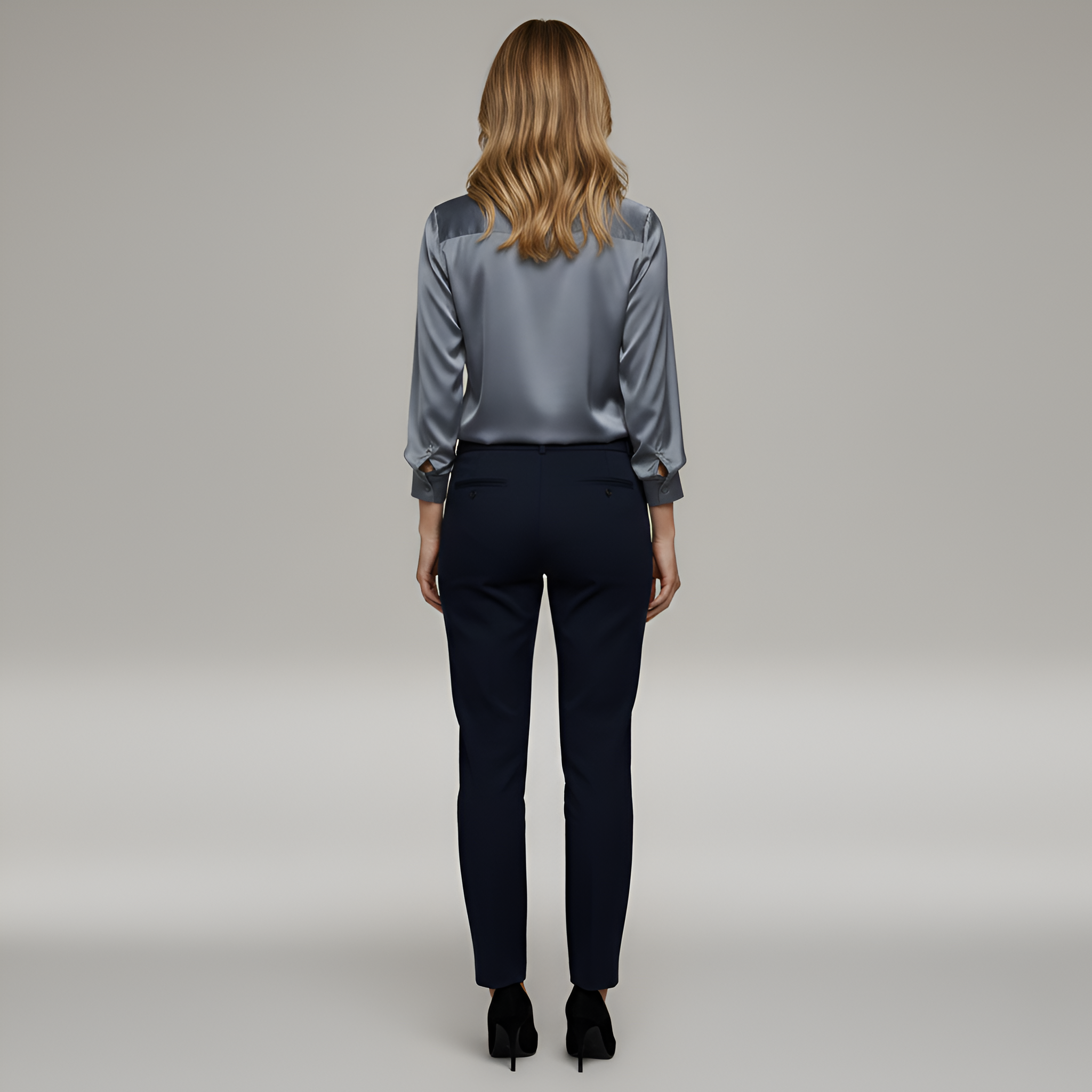 Valerios Fashion elegáns női selyem blúz V-nyakkivágással