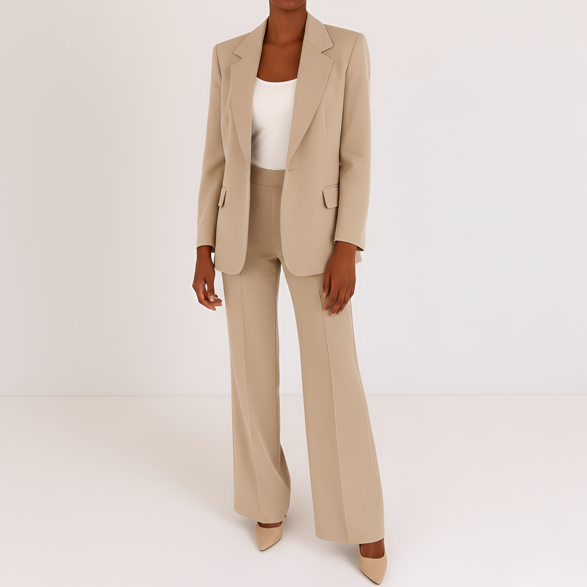 Completo tailleur donna blazer e pantaloni elegante