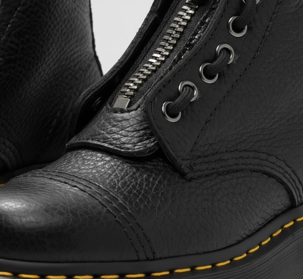 Valerios Fashion stivali unisex in pelle con cerniera