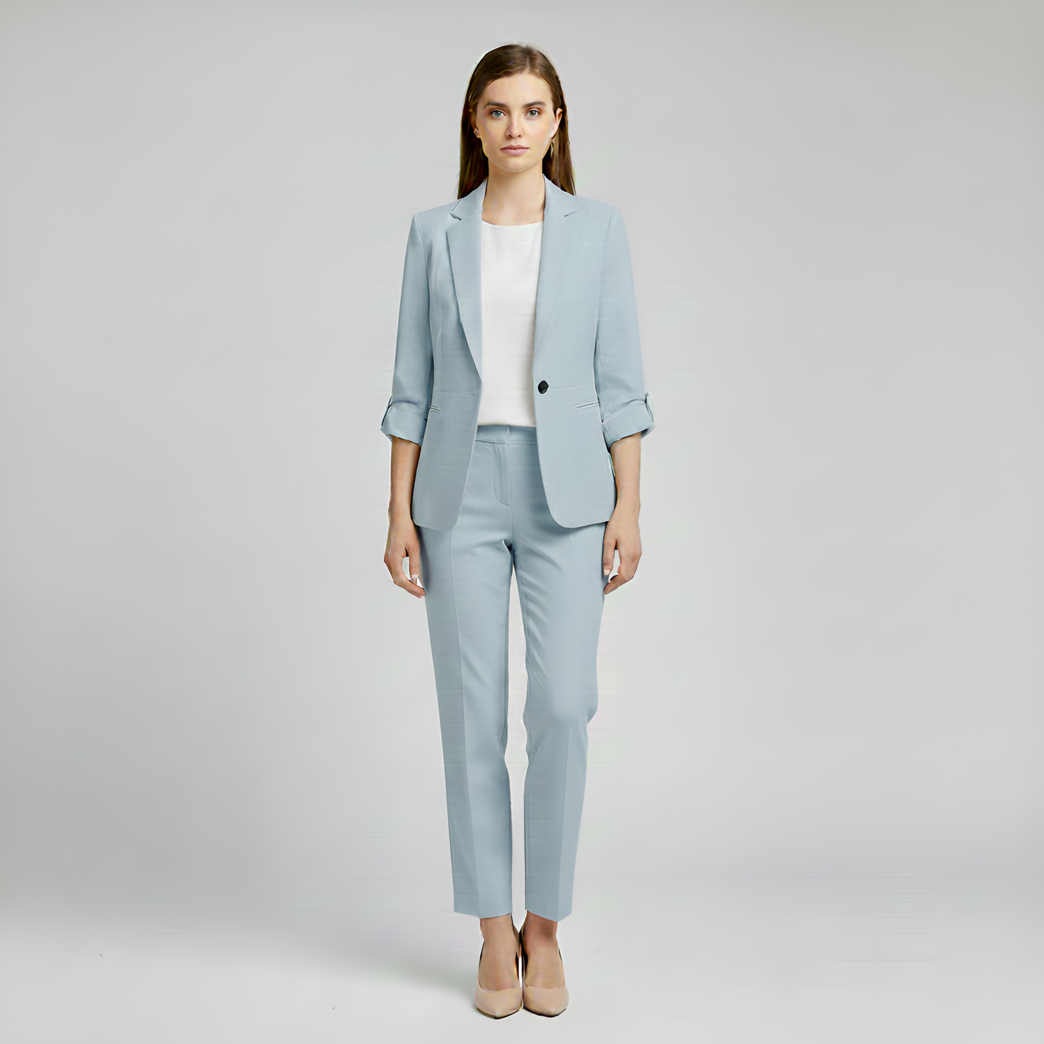 Valerios Fashion σετ γυναικείο κομψό με σακάκι και ραμμένο παντελόνι