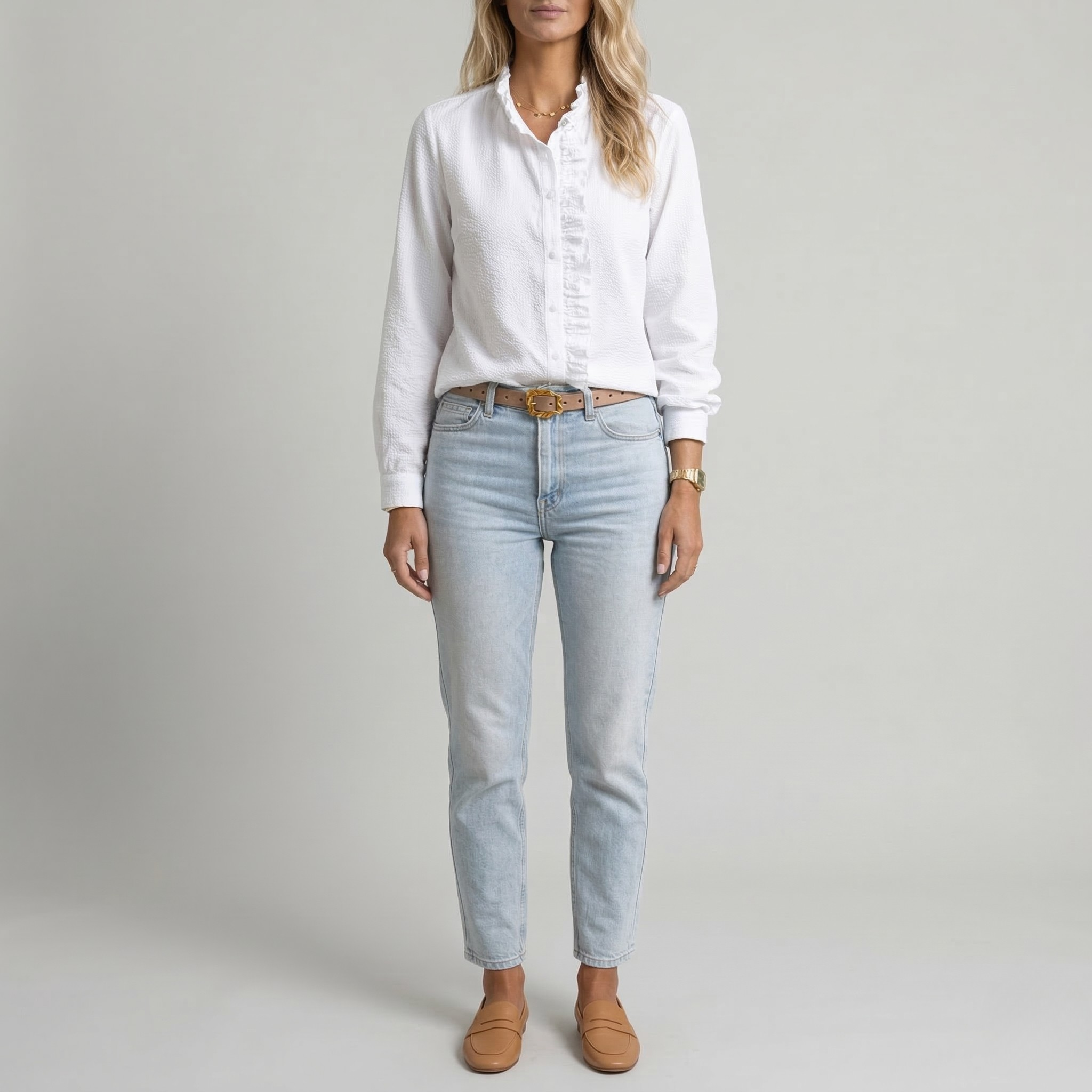 Harper | Bluză damă cu nasturi și detaliu cu volane