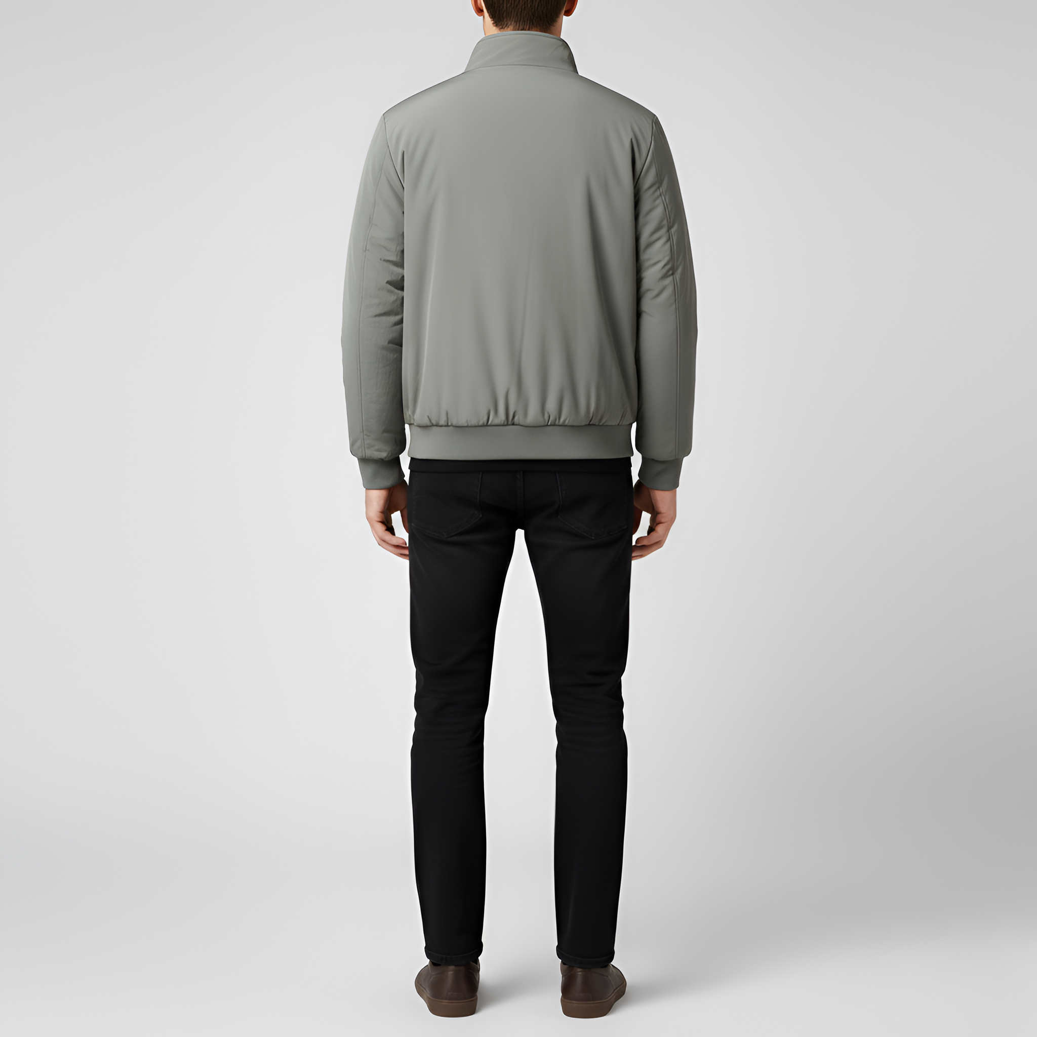 Casaco com interior em lã polar de homem com fecho de correr e gola alta