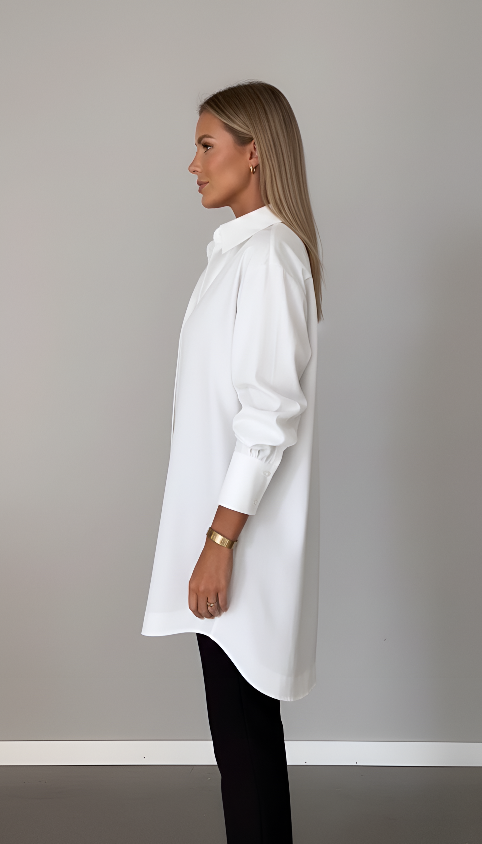 Valerios Fashion koszula damska oversize z bawełny z klasycznym kołnierzykiem