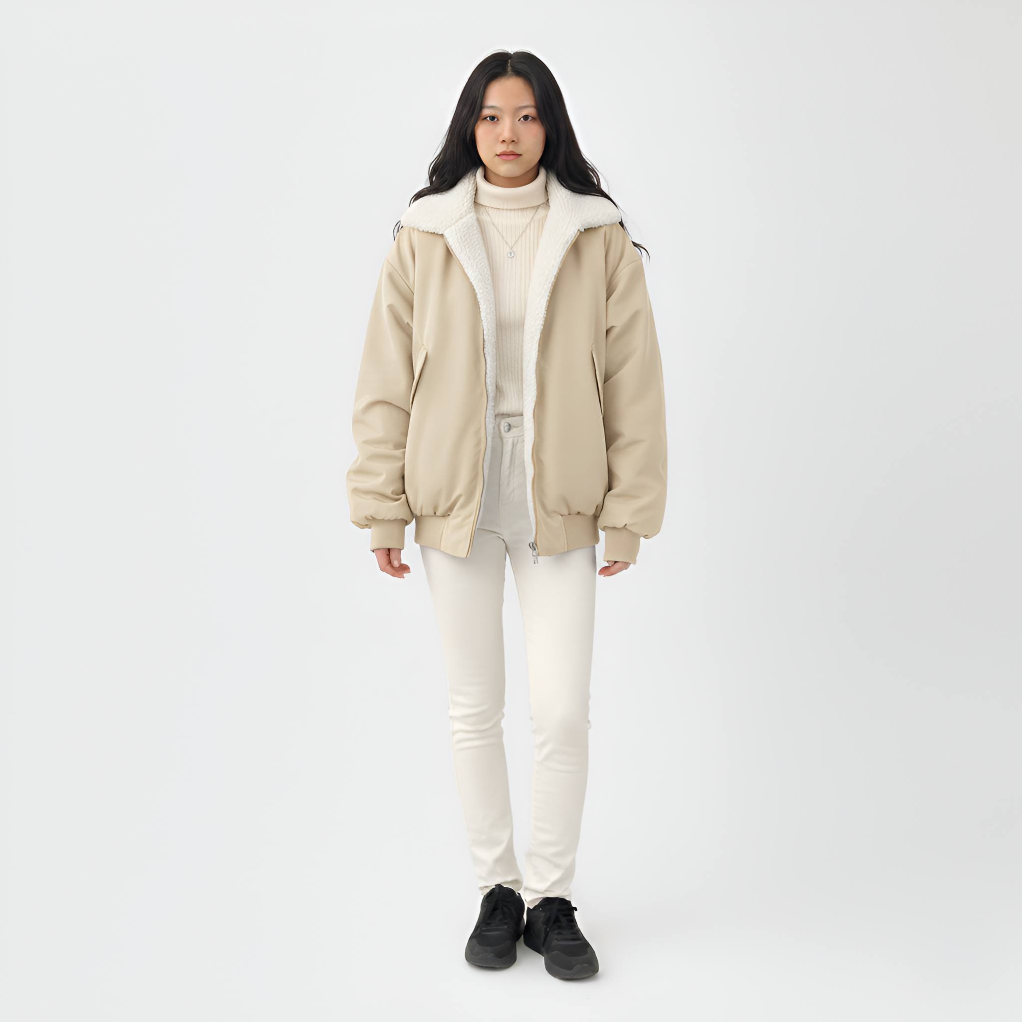 Valerios Fashion γυναικείο χειμερινό μπουφάν με επένδυση από γούνα στο εσωτερικό