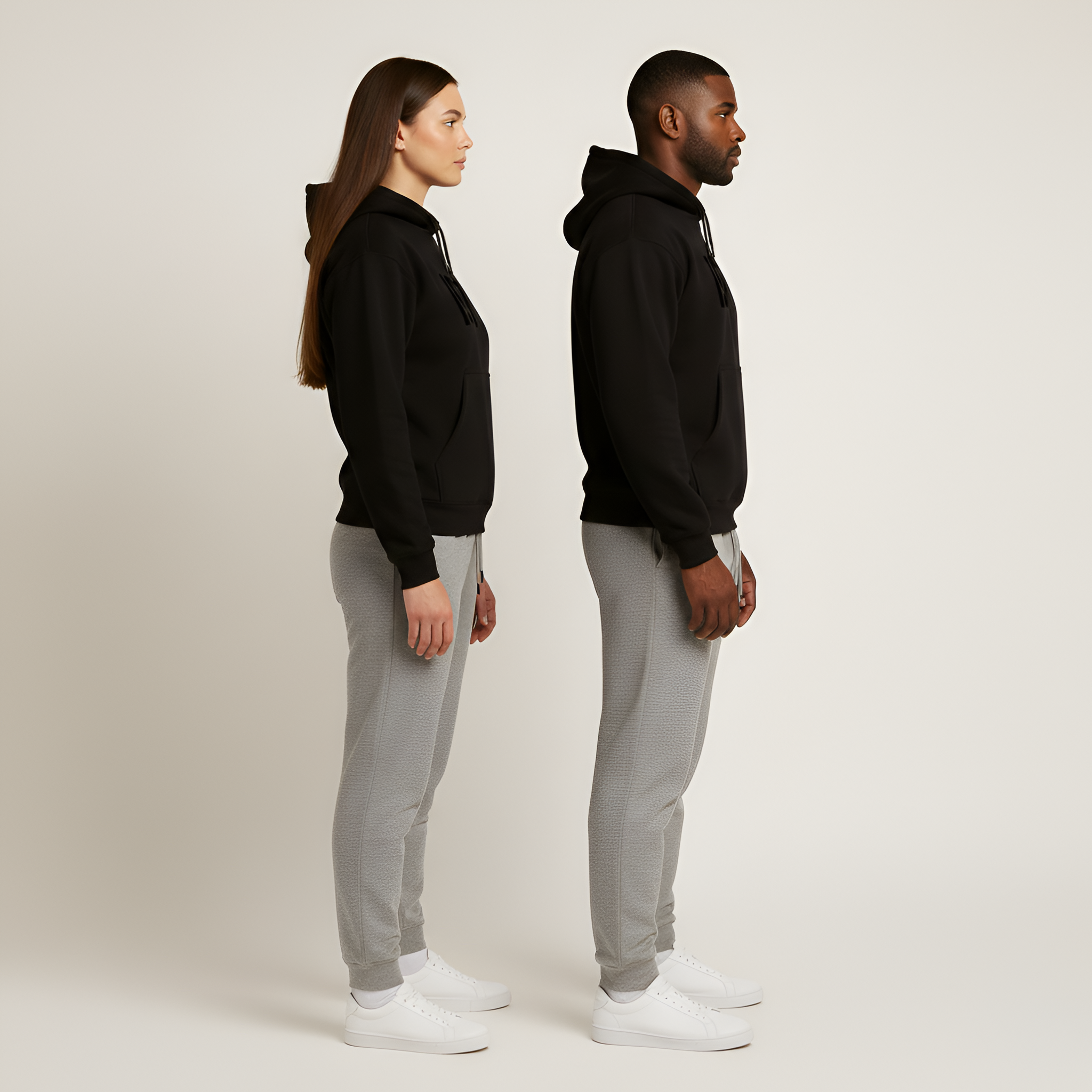 Valerios Fashion felpa con capucha unisex de algodón con estampado frontal 1977