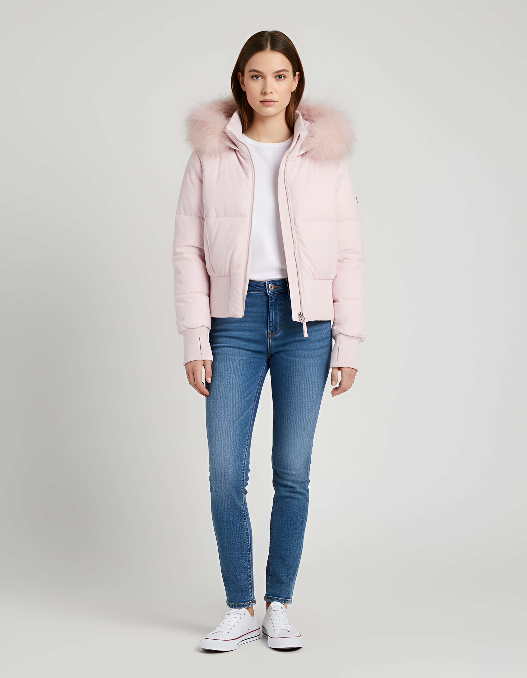 Valerios Fashion plumífero para mujer acolchado con capucha y borde de piel sintética