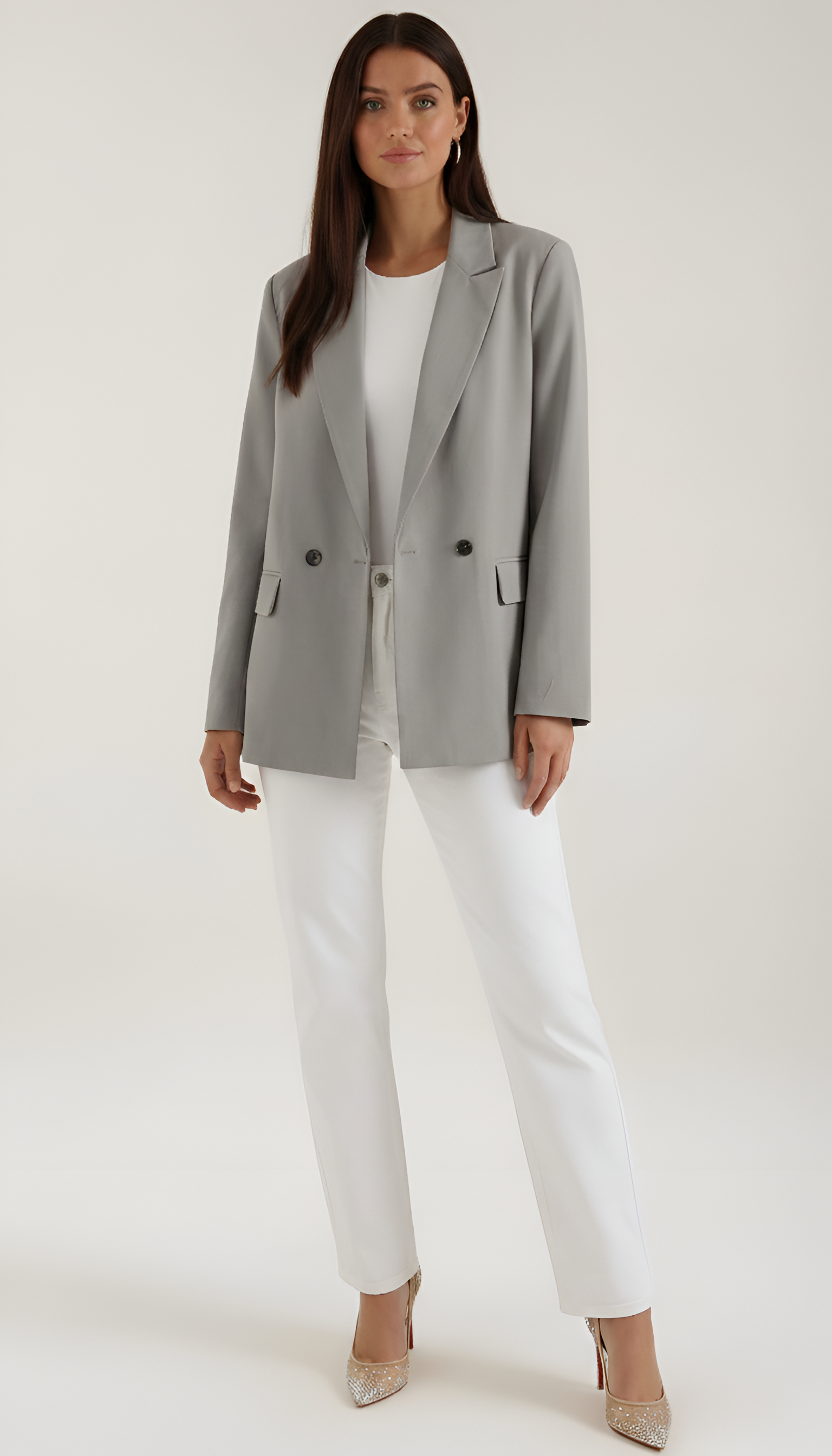 Blazer de mujer de doble botonadura chaqueta elegante sastre