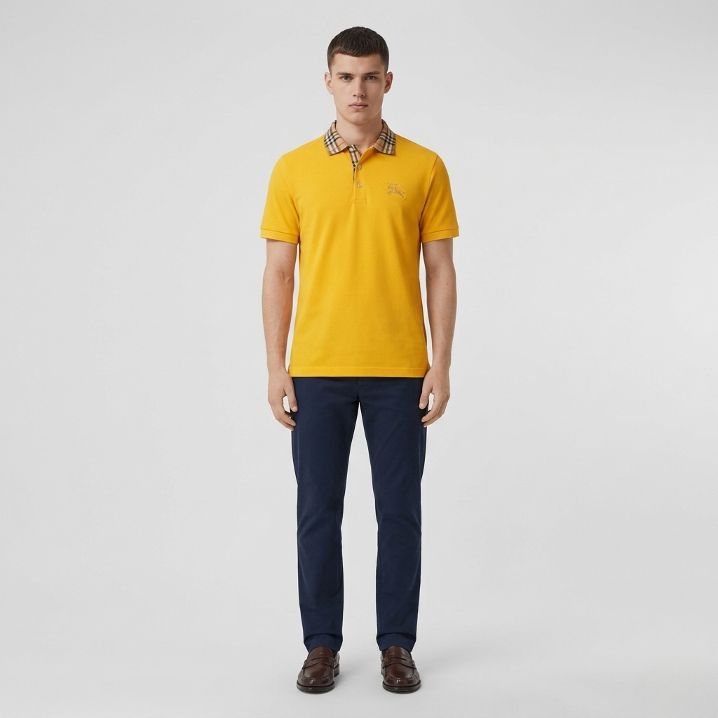 Polo Uomo in Cotone Manica Corta con Colletto Classico e Bottoni Casual Sportiva