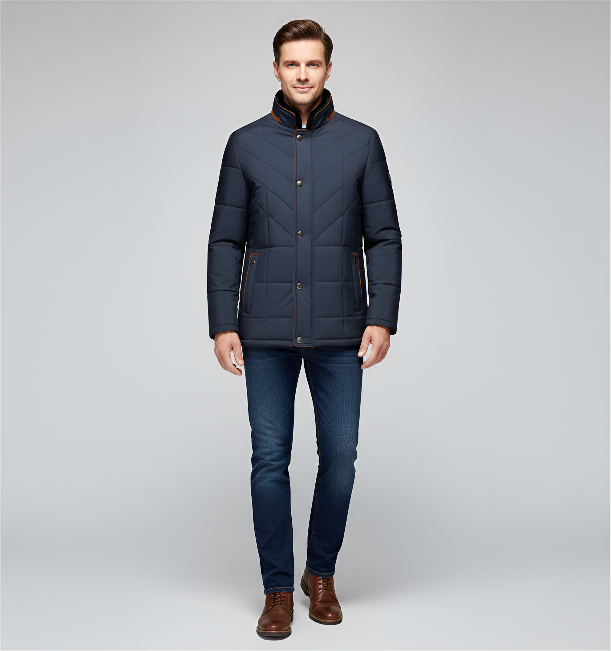 Valerios Fashion giacca imbottita uomo collo alto invernale