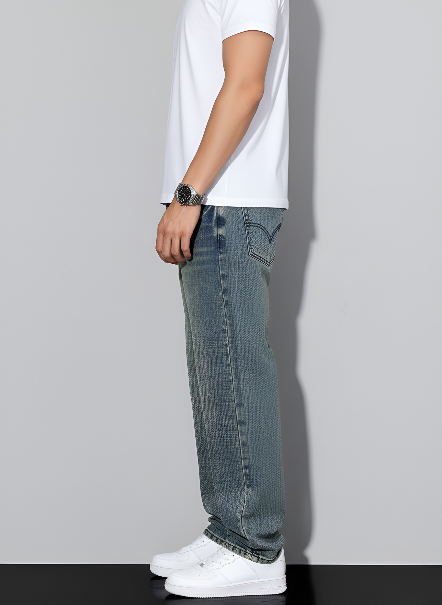 Valerios Fashion jeans uomo casual in denim di cotone vestibilità regolare