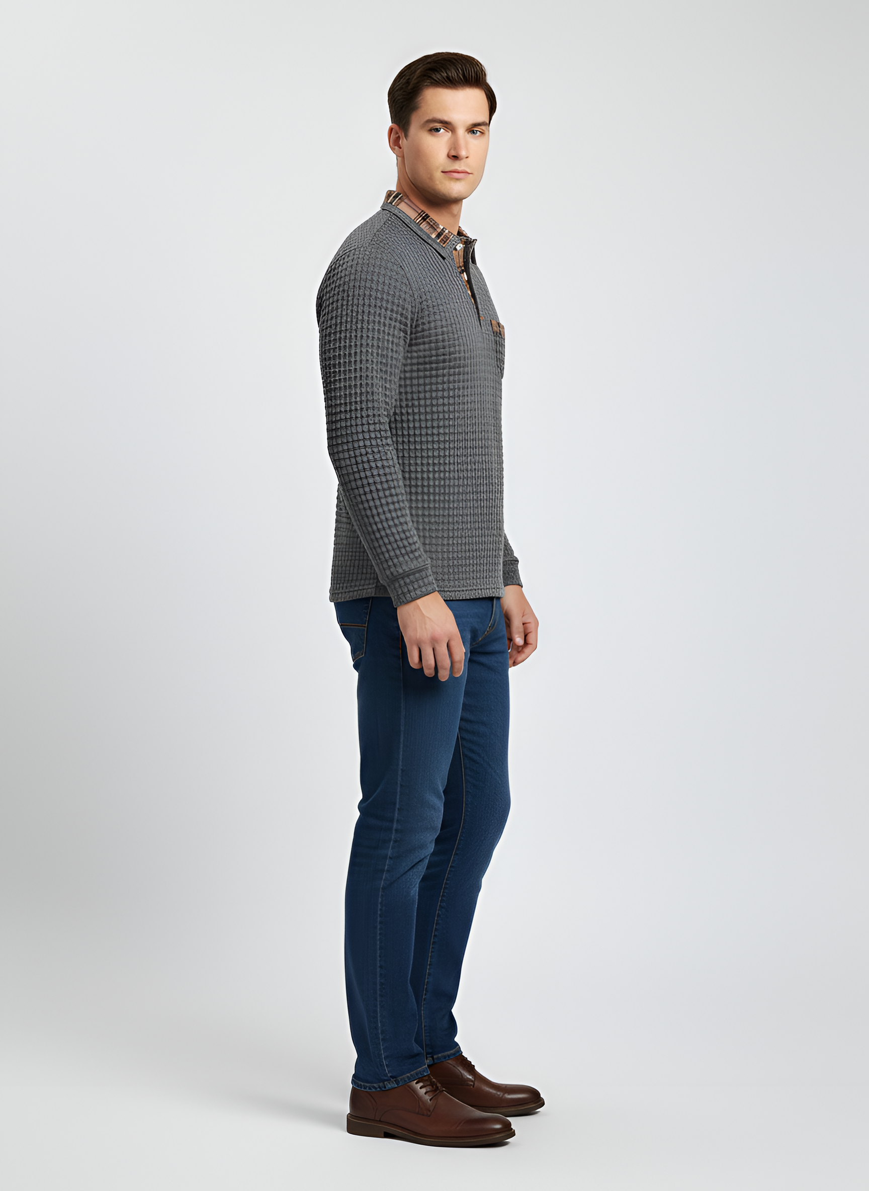 Valerios Fashion maglia uomo in cotone termico collo polo