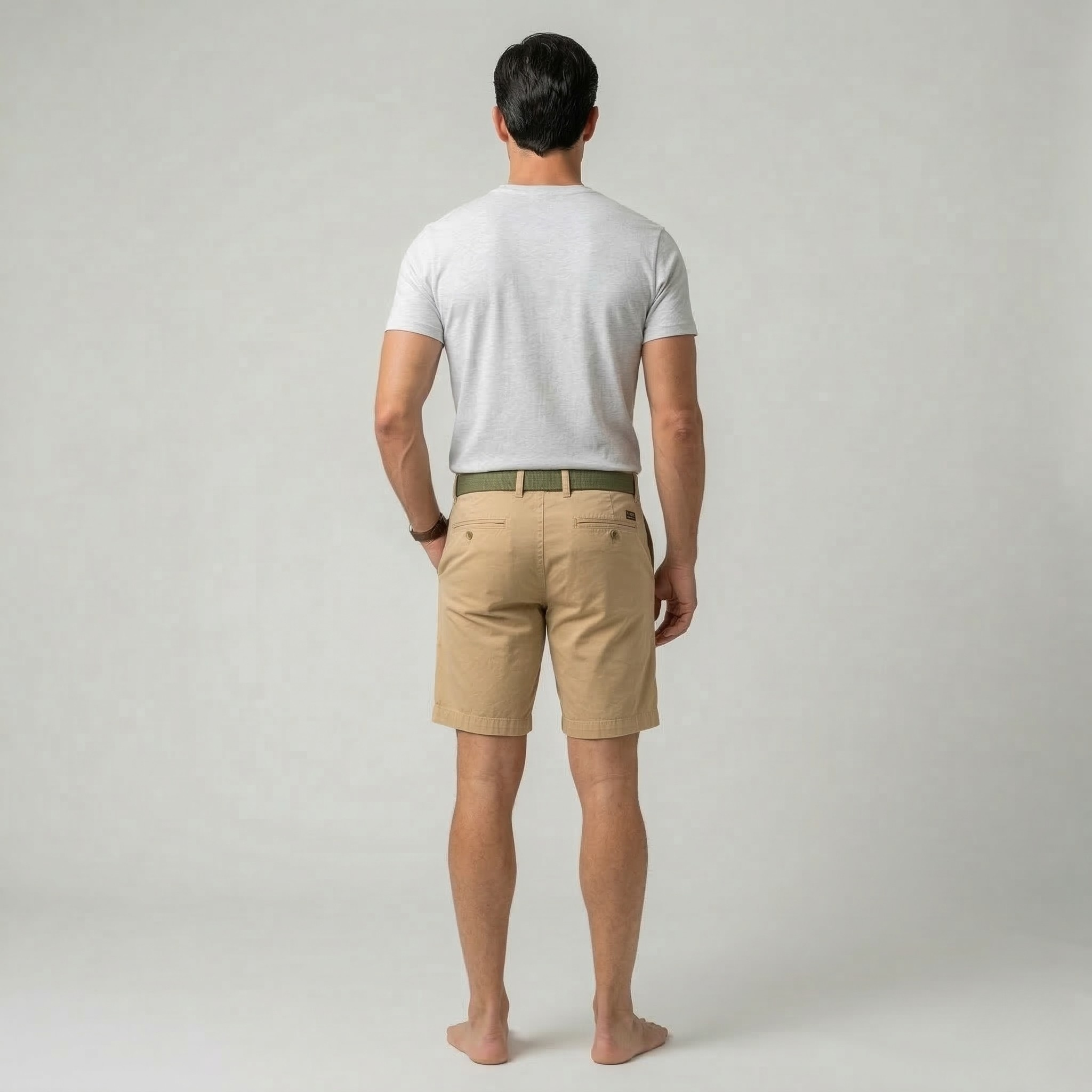 Męskie krótkie chinosy bawełniane na lato z kieszeniami, casualowe