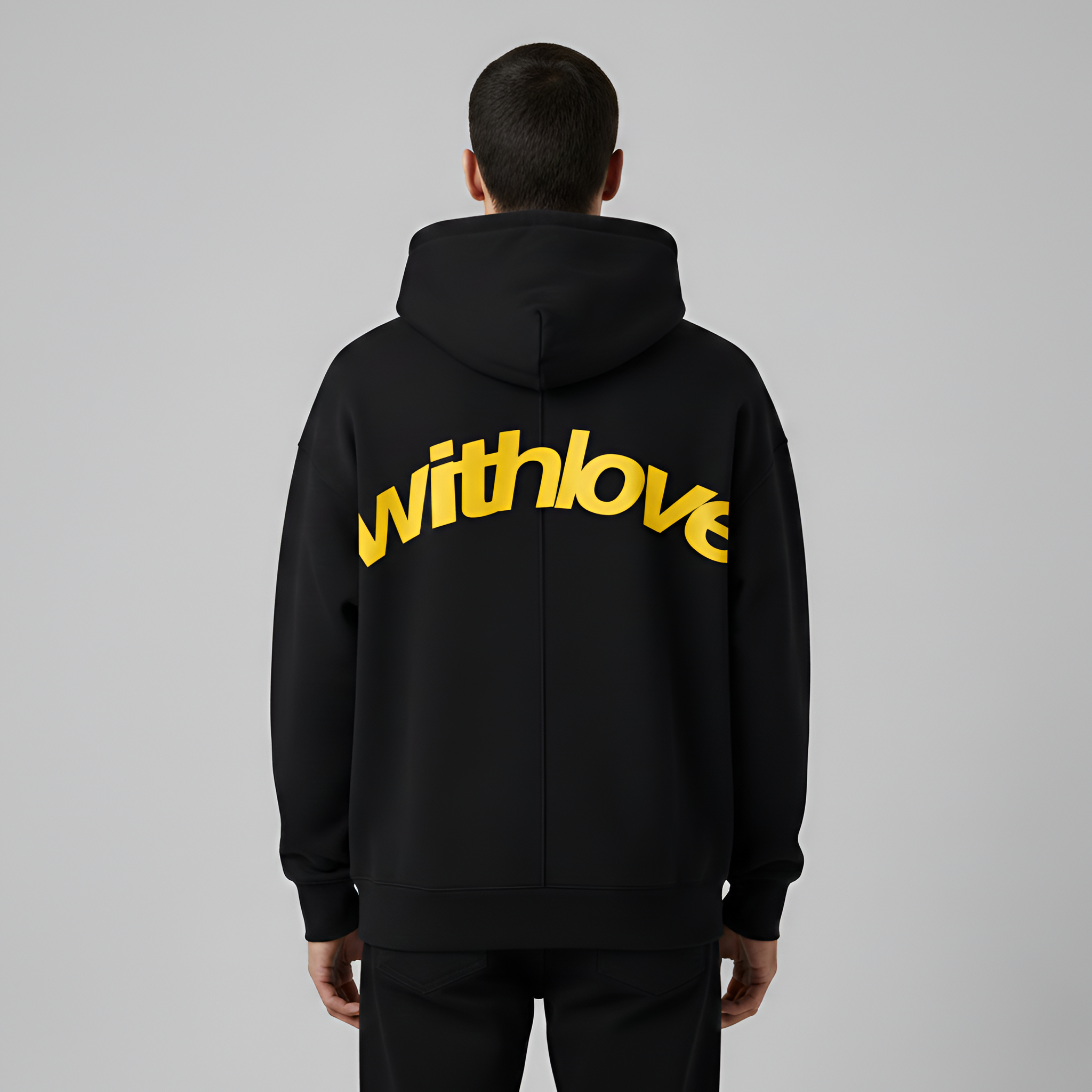 Camisola de homem com capuz em algodão e bolso canguru