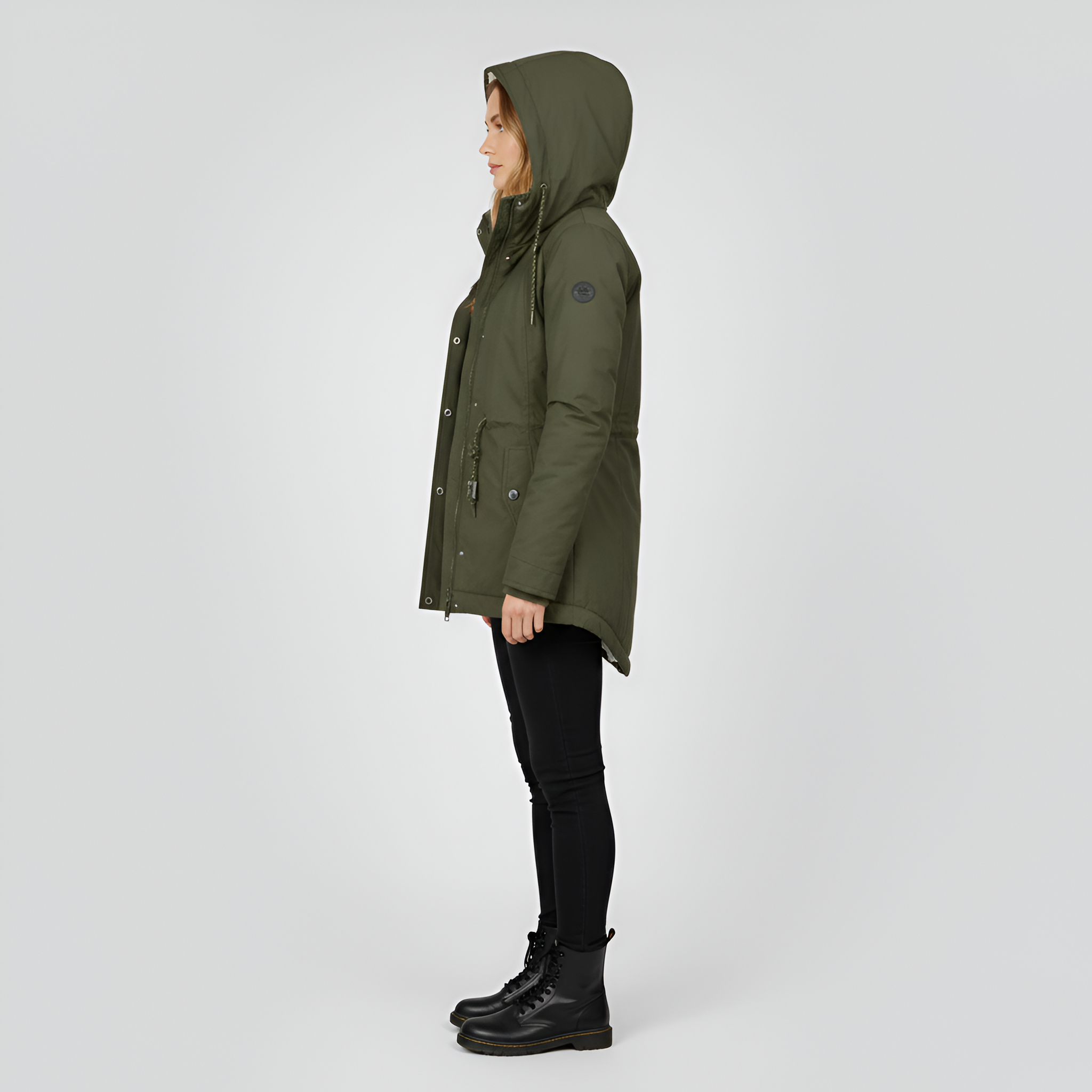 Valerios Fashion γυναικείο χειμερινό μπουφάν με κουκούλα επενδεδυμένο με θερμο-ζεστό φλις