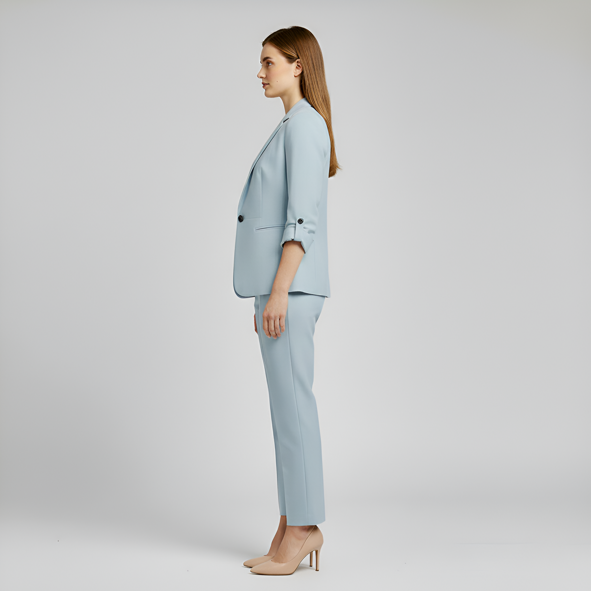 Valerios Fashion σετ γυναικείο κομψό με σακάκι και ραμμένο παντελόνι