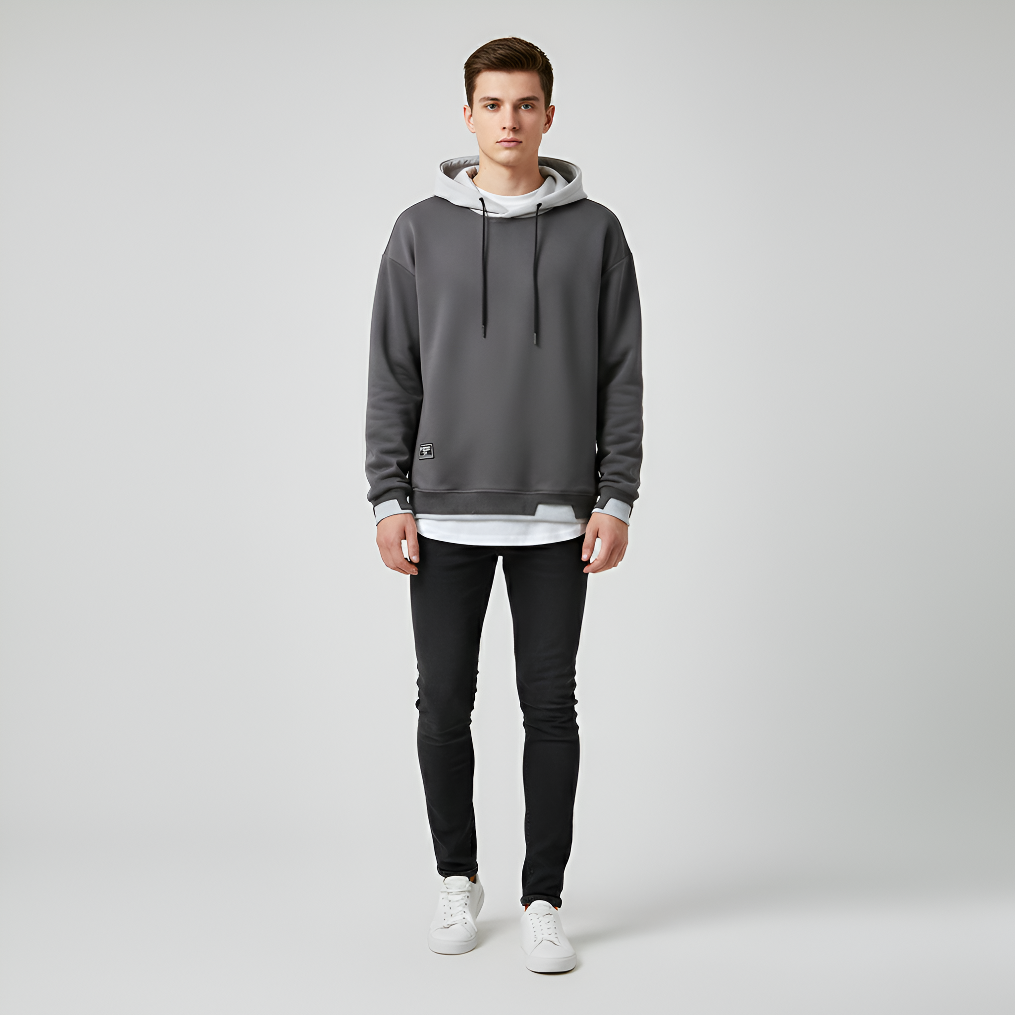 Valerios Fashion herre hættetrøje i bomuld, afslappet