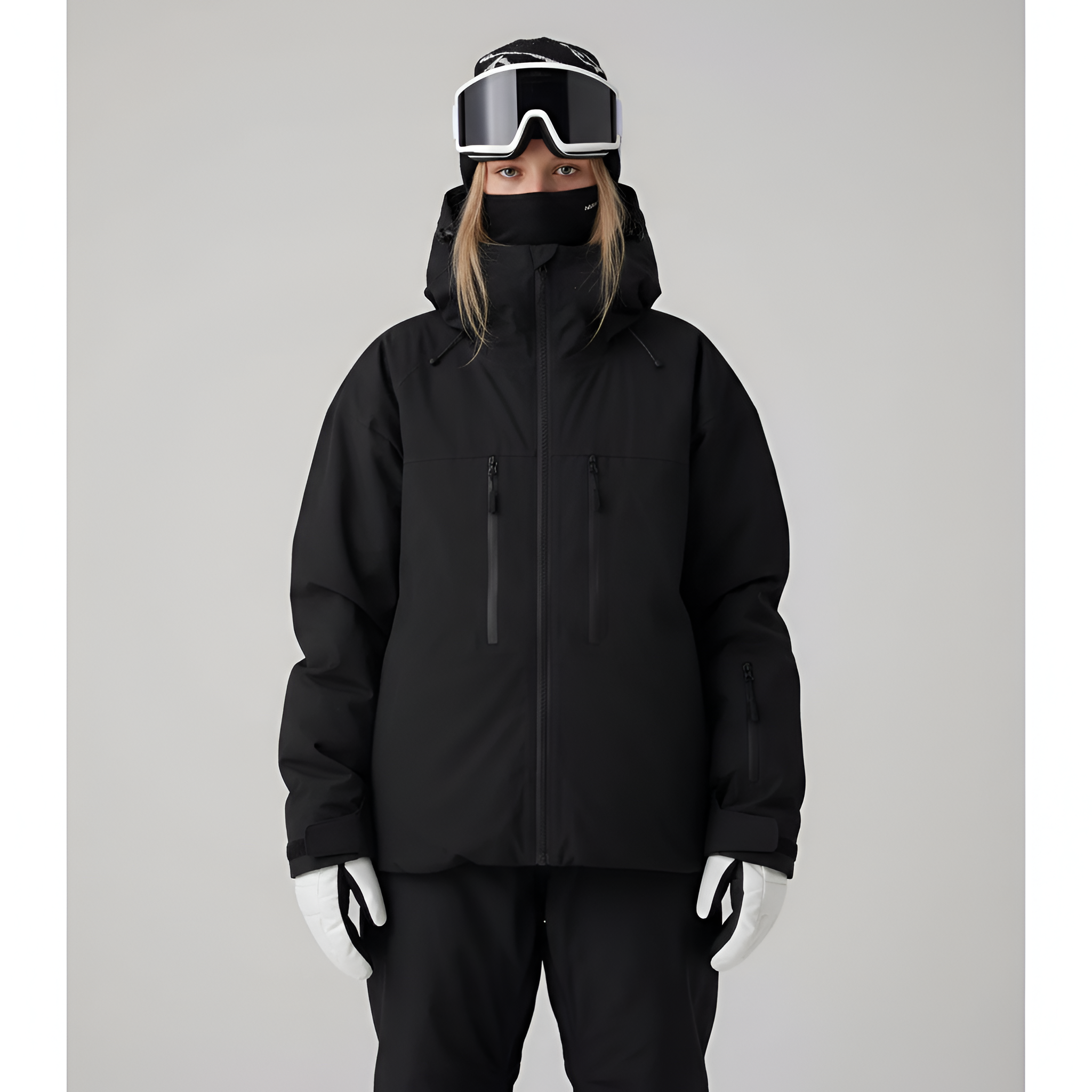 Chaqueta impermeable para mujer con capucha cortaviento para snowboard y deportes de invierno