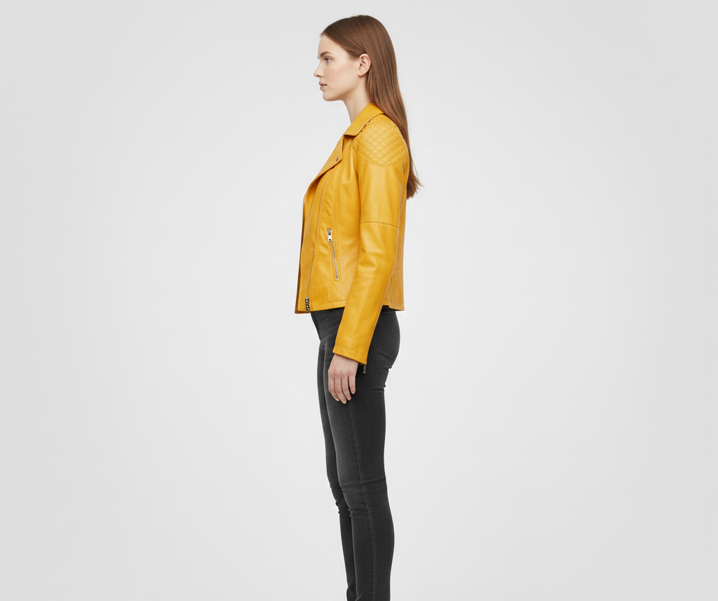 Valerios Fashion chaqueta mujer ecopiel estilo biker con cremallera frontal