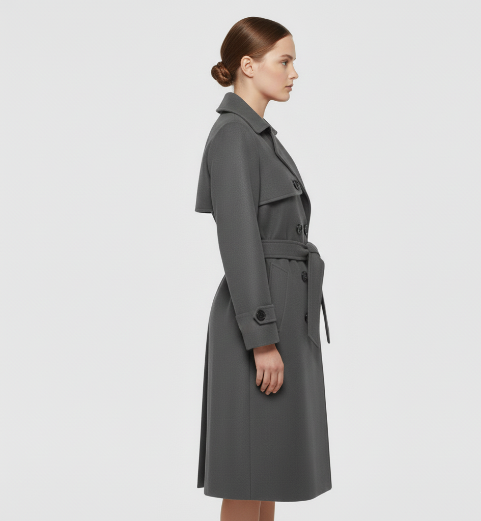 Valerios Fashion μακρύ παλτό γυναικείο από μαλλί κομψό