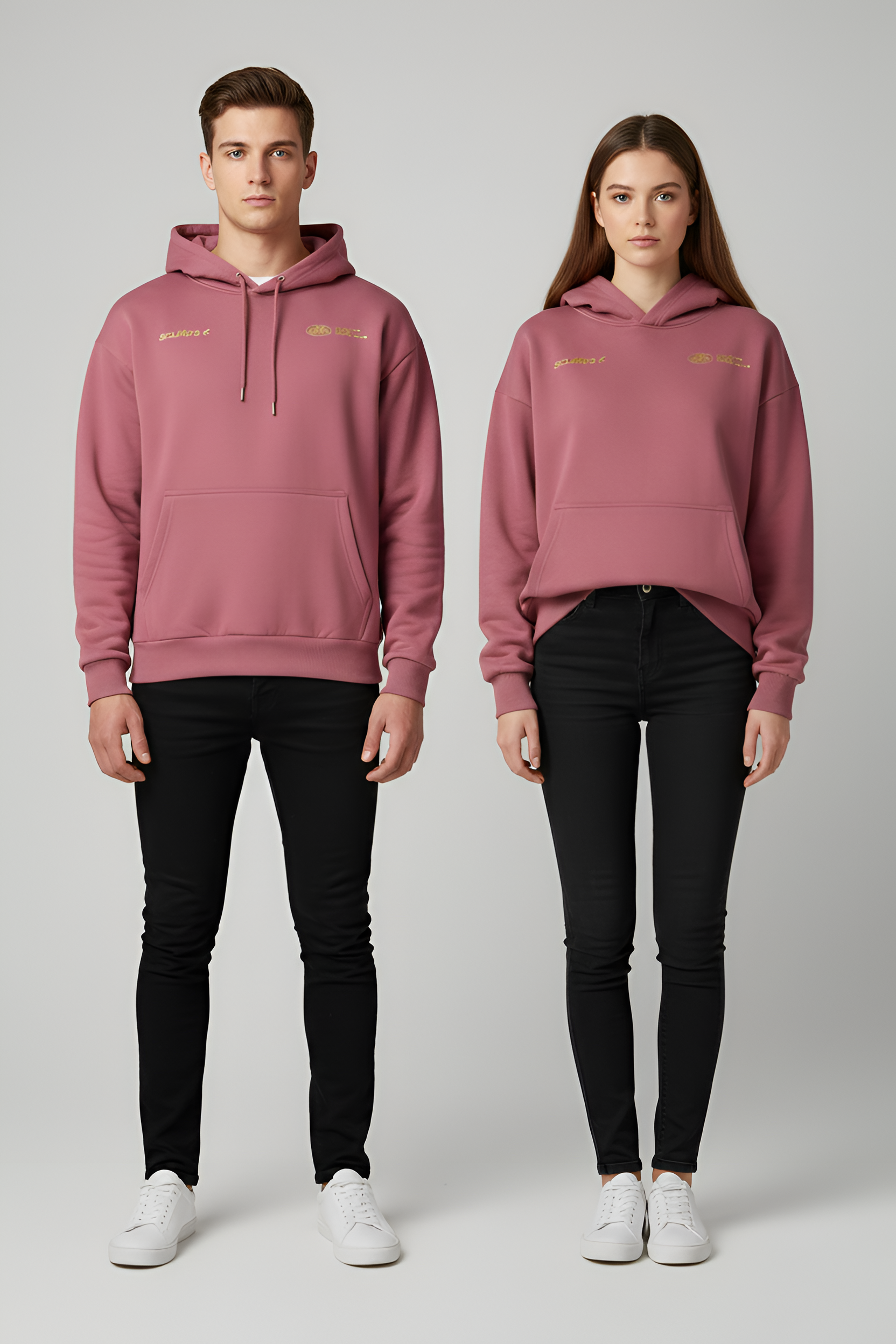 Sudadera con capucha unisex de algodón con bolsillo frontal y ajuste regular