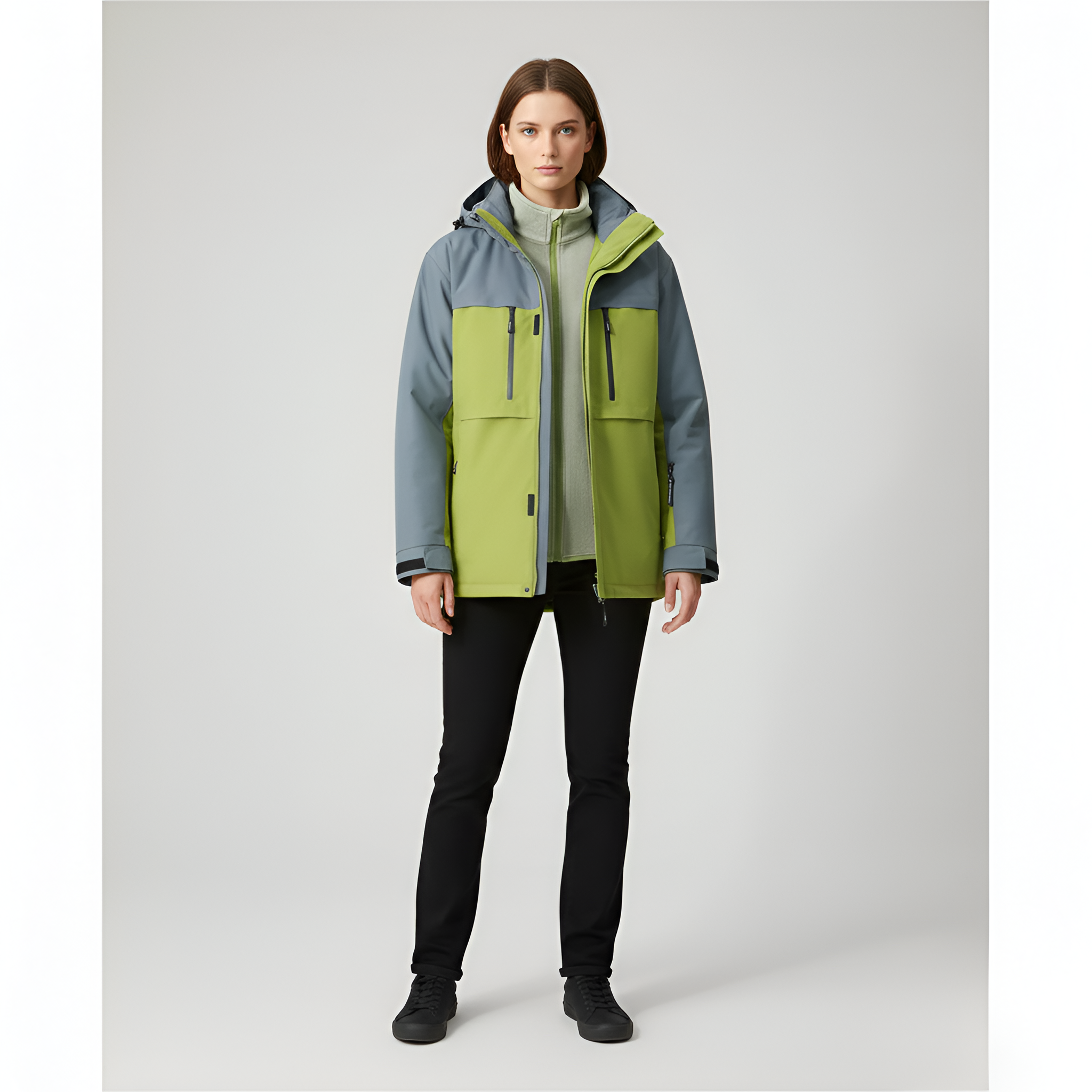 Pánská venkovní bunda s kapucí nepromokavá a větruodolná na zip pro turistiku