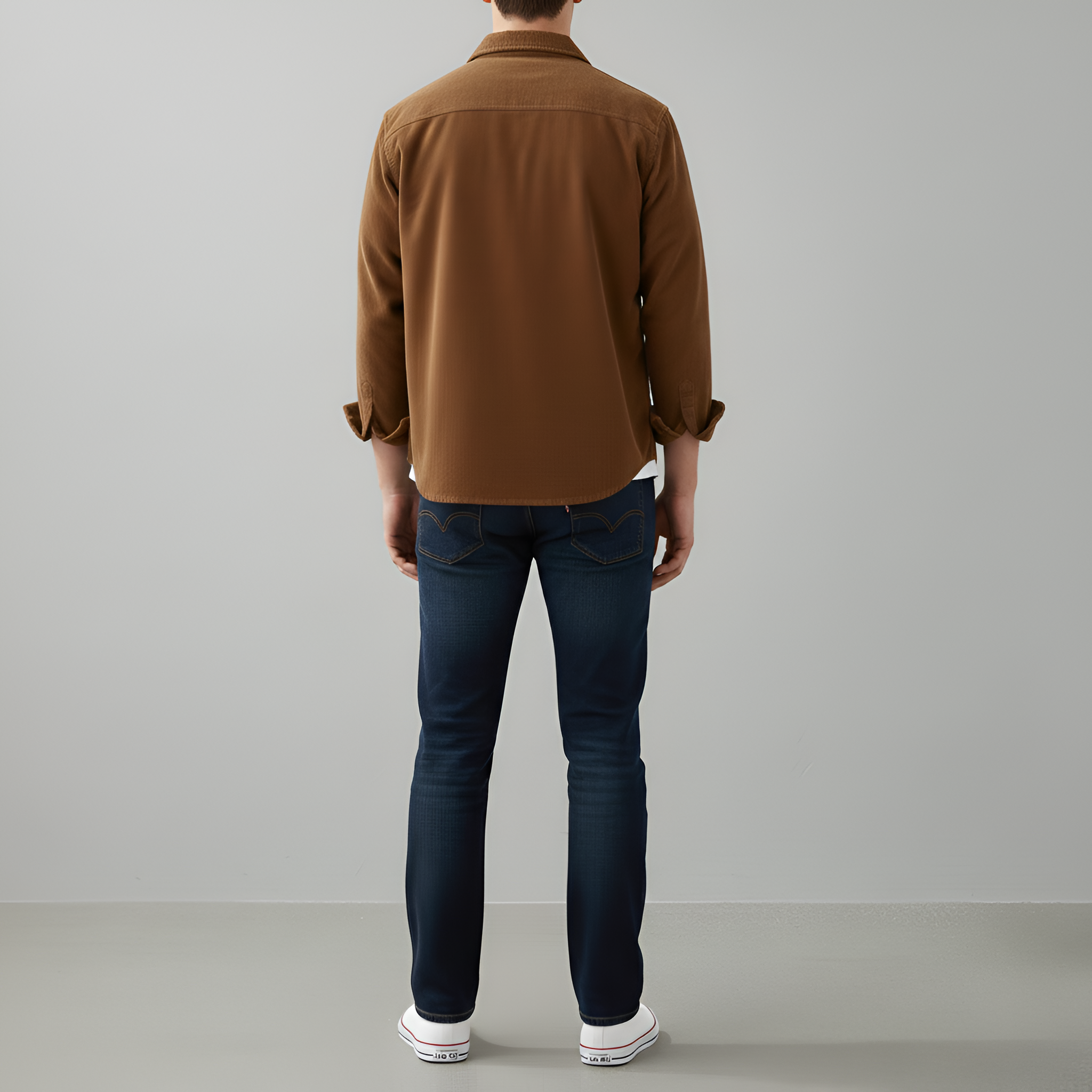 Valerios Fashion pánska košeľa z manšestru bavlna v ležérnom štýle