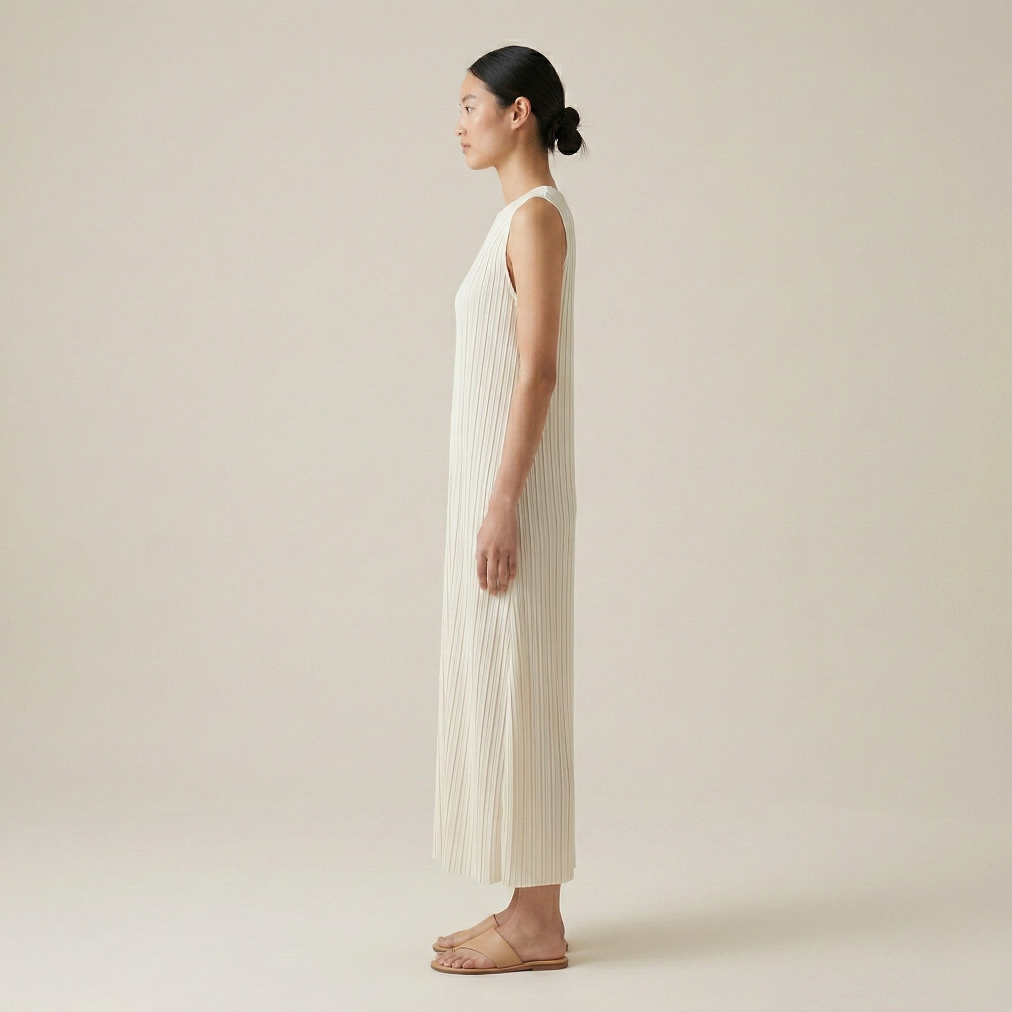 Vestito Lungo Donna Plissettato Manica Corta con Tasche Vestibilità Ampia