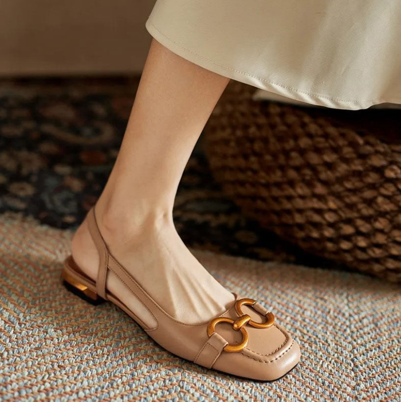 Women's Closed-Toe Ballerina Slingback with Bow