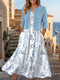 Midi květinové šaty s lehkým koordinovaným sakem