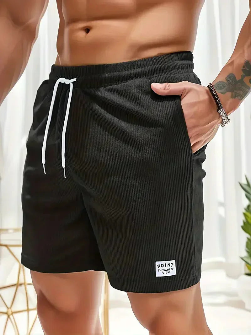 Pánské casual sametové kraťasy s šňůrkou – prodyšné letní šortky