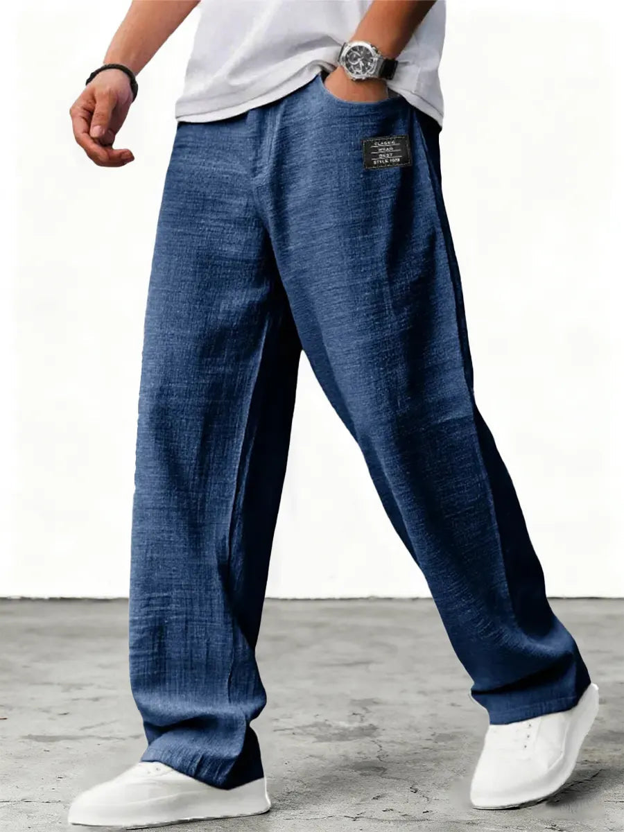 Pantalon en lin à jambes larges