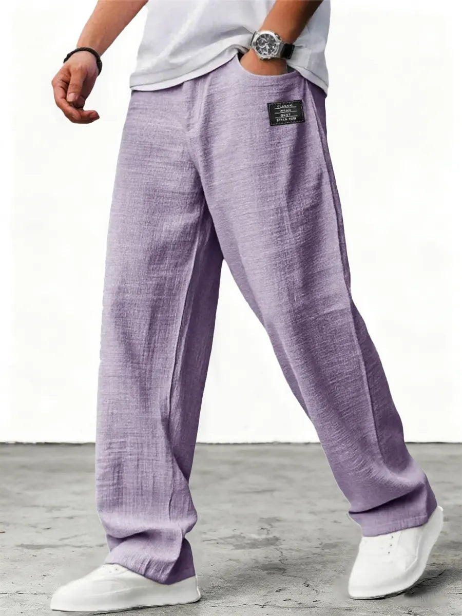 Pantalon en lin à jambes larges