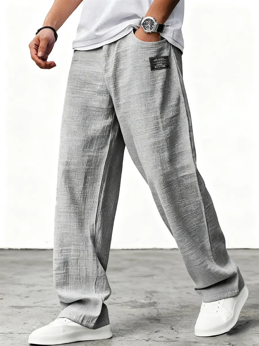 Pantalon en lin à jambes larges