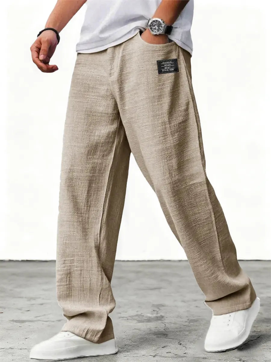 Pantalon en lin à jambes larges