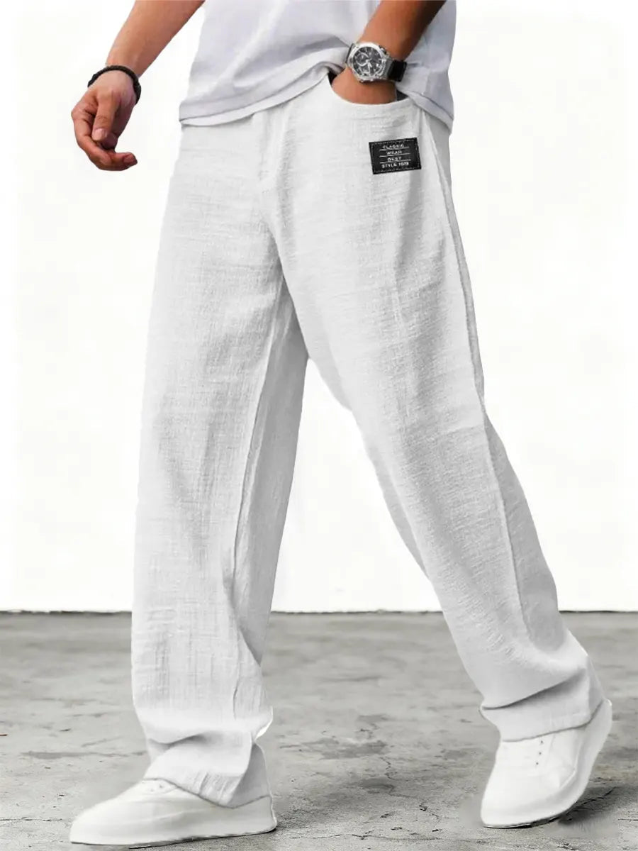 Pantalon en lin à jambes larges