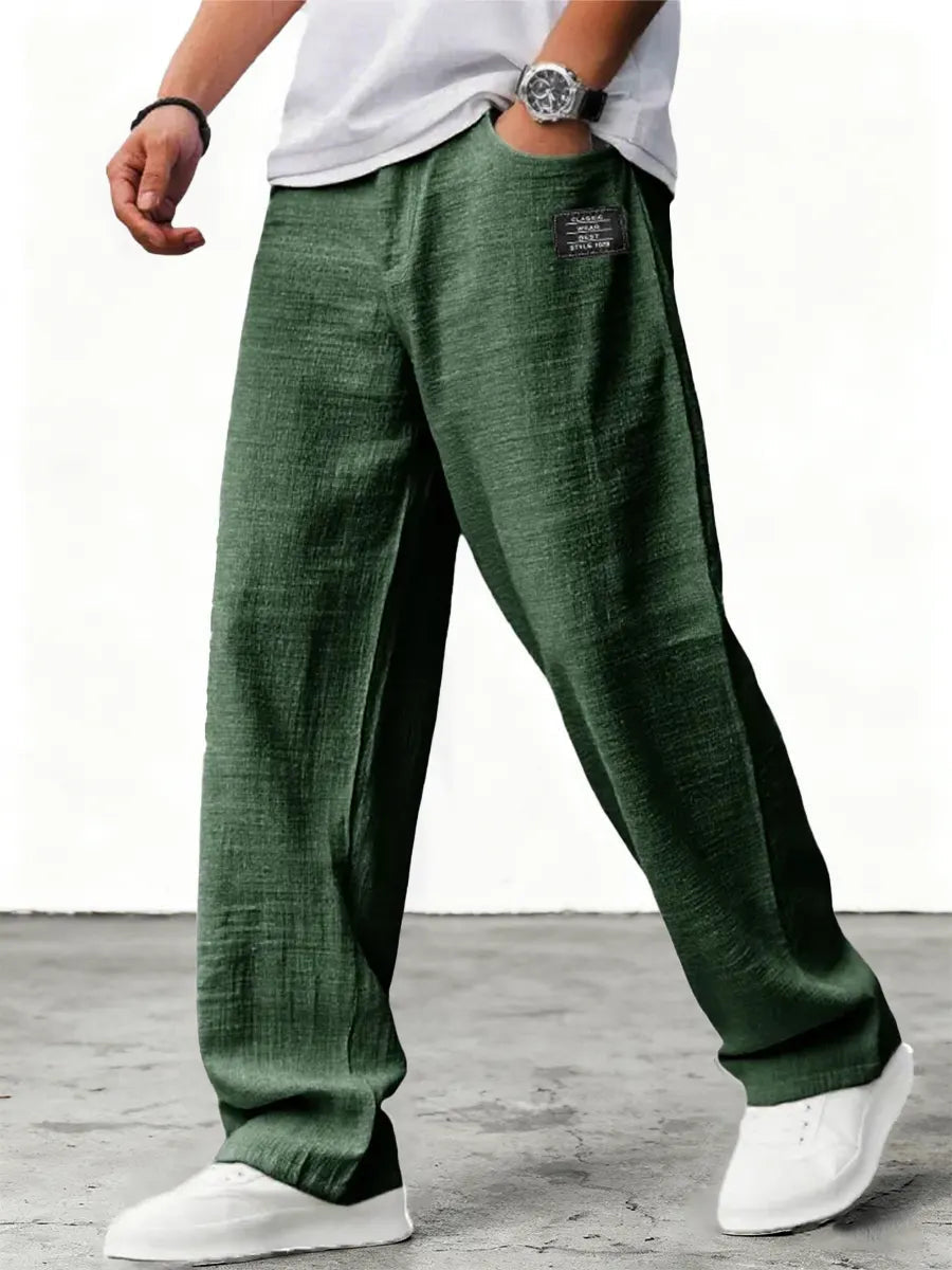 Pantalon en lin à jambes larges