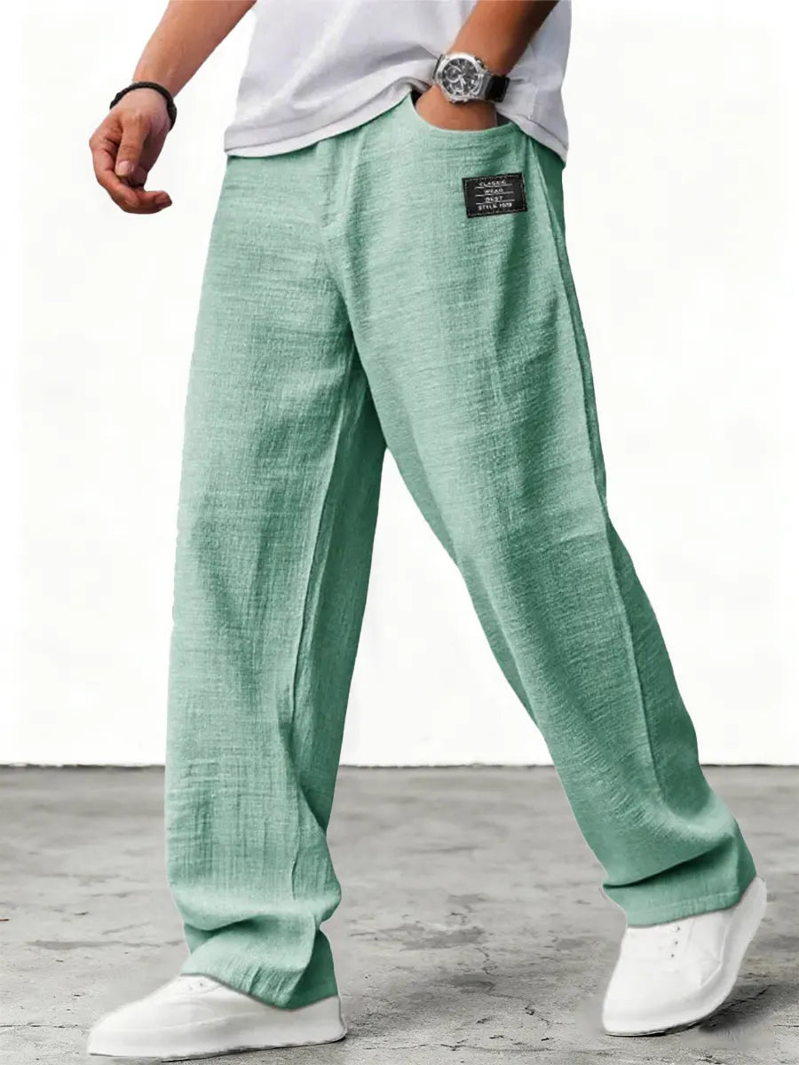 Pantalon en lin à jambes larges