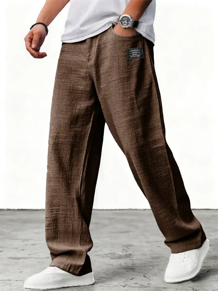 Pantalon en lin à jambes larges