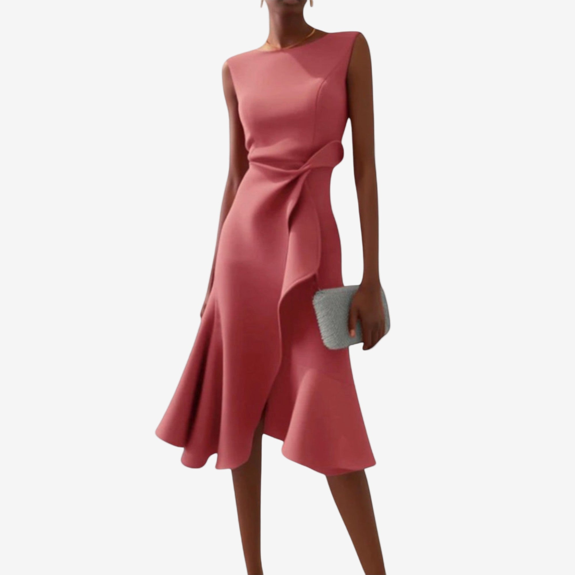 Flared One-Shoulder Midi Dress for Ceremony