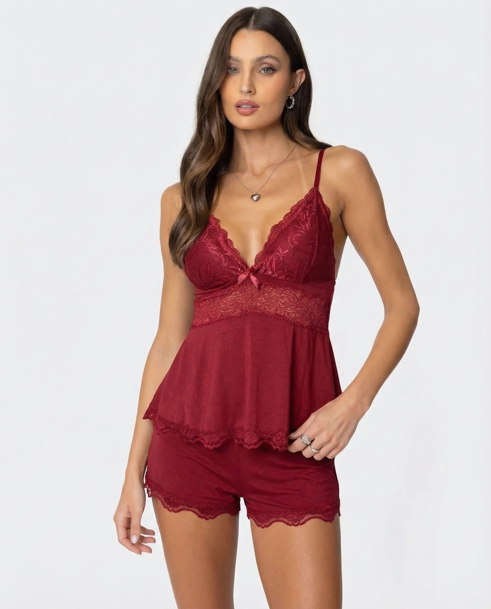 Ensemble de camisole pour femme avec dentelle élégante
